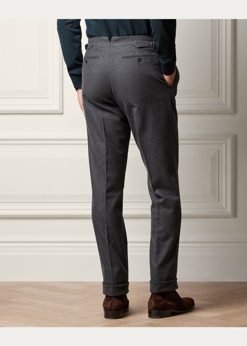 Pantalones Ralph Lauren Gregory Hand-Tailored Lana Hombre Grises | IGOR98270