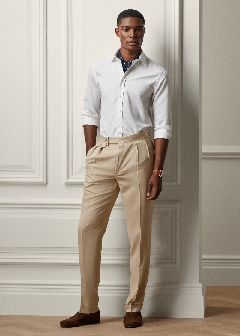 Pantalones Ralph Lauren Gregory Hand-Tailored Hombre Marrom | BRAL86174
