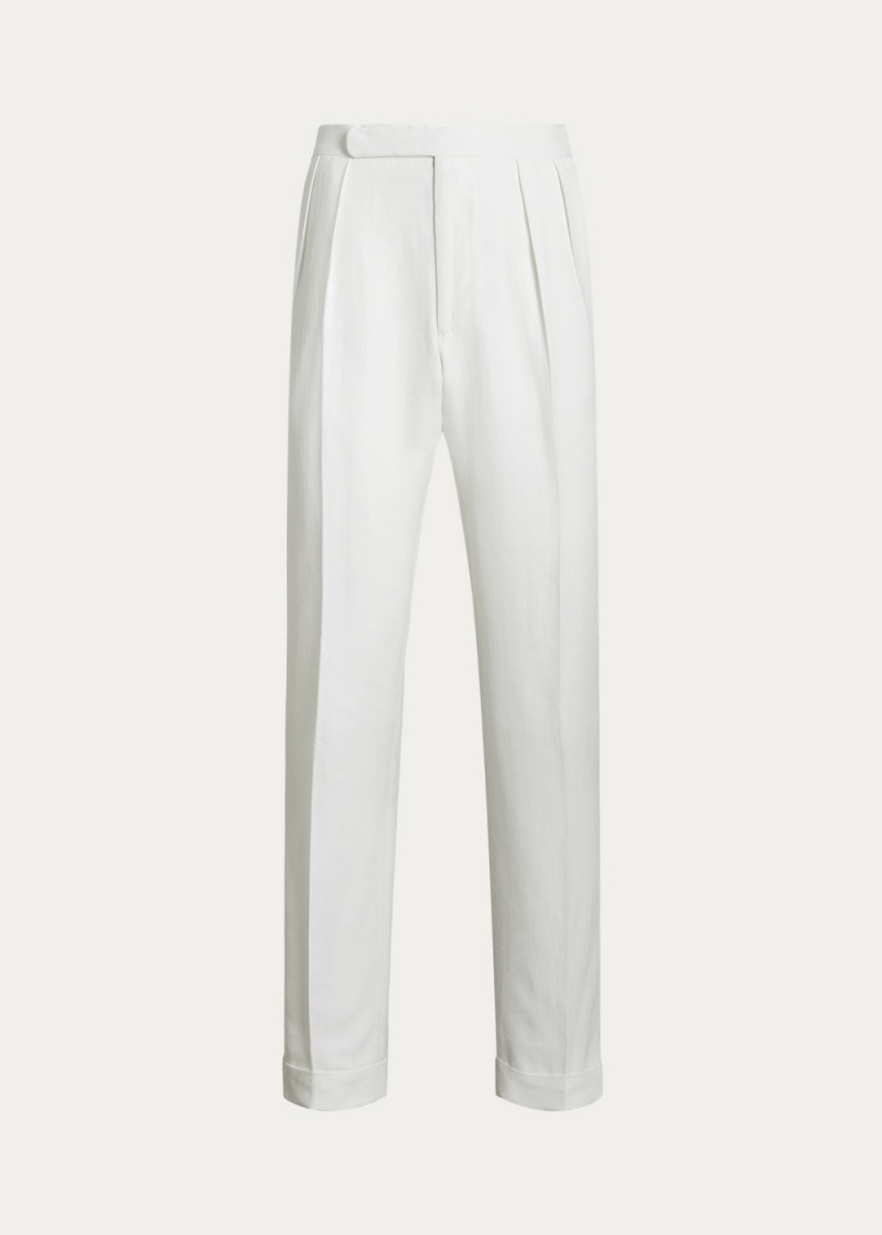Pantalones Ralph Lauren Gregory Herringbone Suit Hombre Creme | IFSP08245