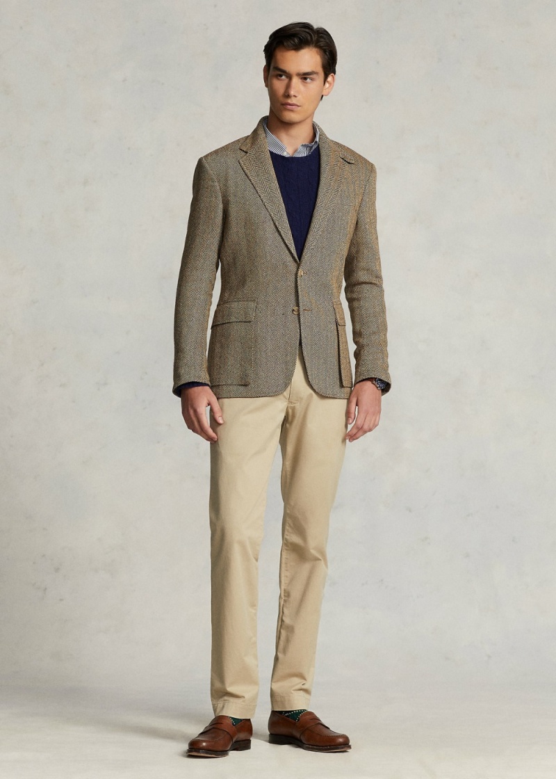 Pantalones Chinos Ralph Lauren Stretch Slim Fit Hombre Kaki | ZMGC57681