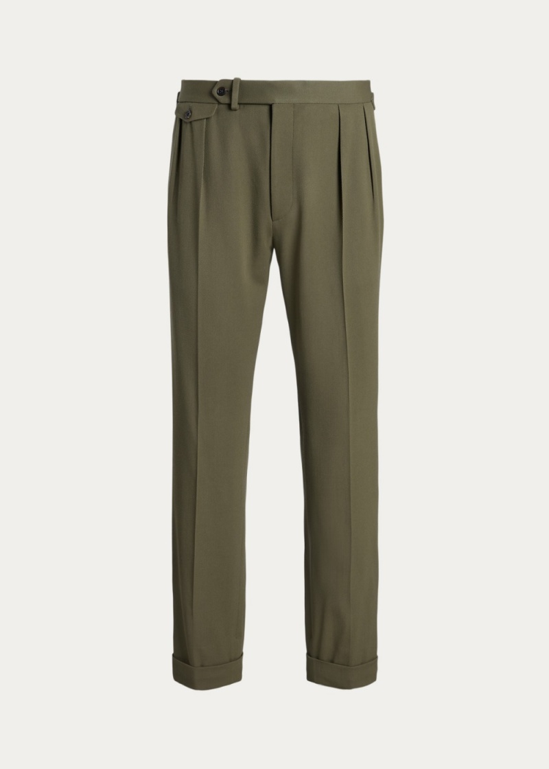Pantalones Ralph Lauren Gregory Hand-Tailored Lana Twill Hombre Verde Oliva | NSFO09152