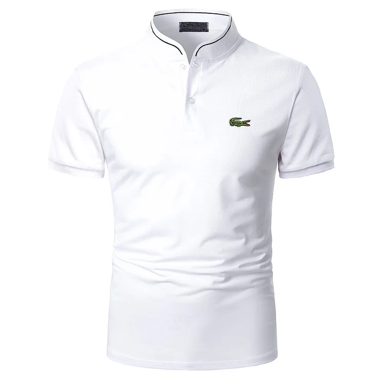 Men's Solid Color Short Sleeve Polo Shirt