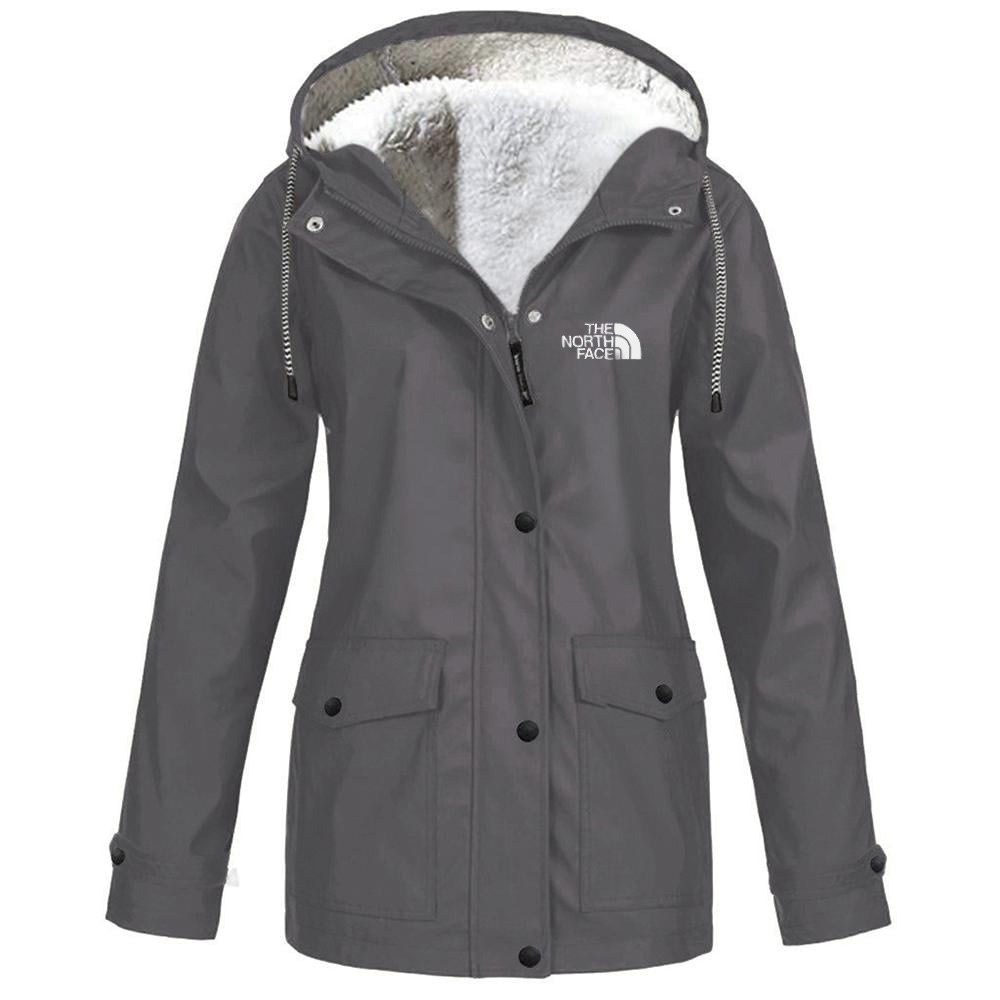 Women's fleece windproof hooded jacket