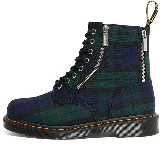 1460 Zip Tartan Lace Up Boots 'Blue Green' 26212758