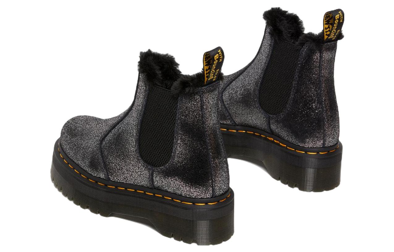(WMNS) 2976 Faux Fur-Lined Metallic Platform Chelsea Boots 'Black' 27956012
