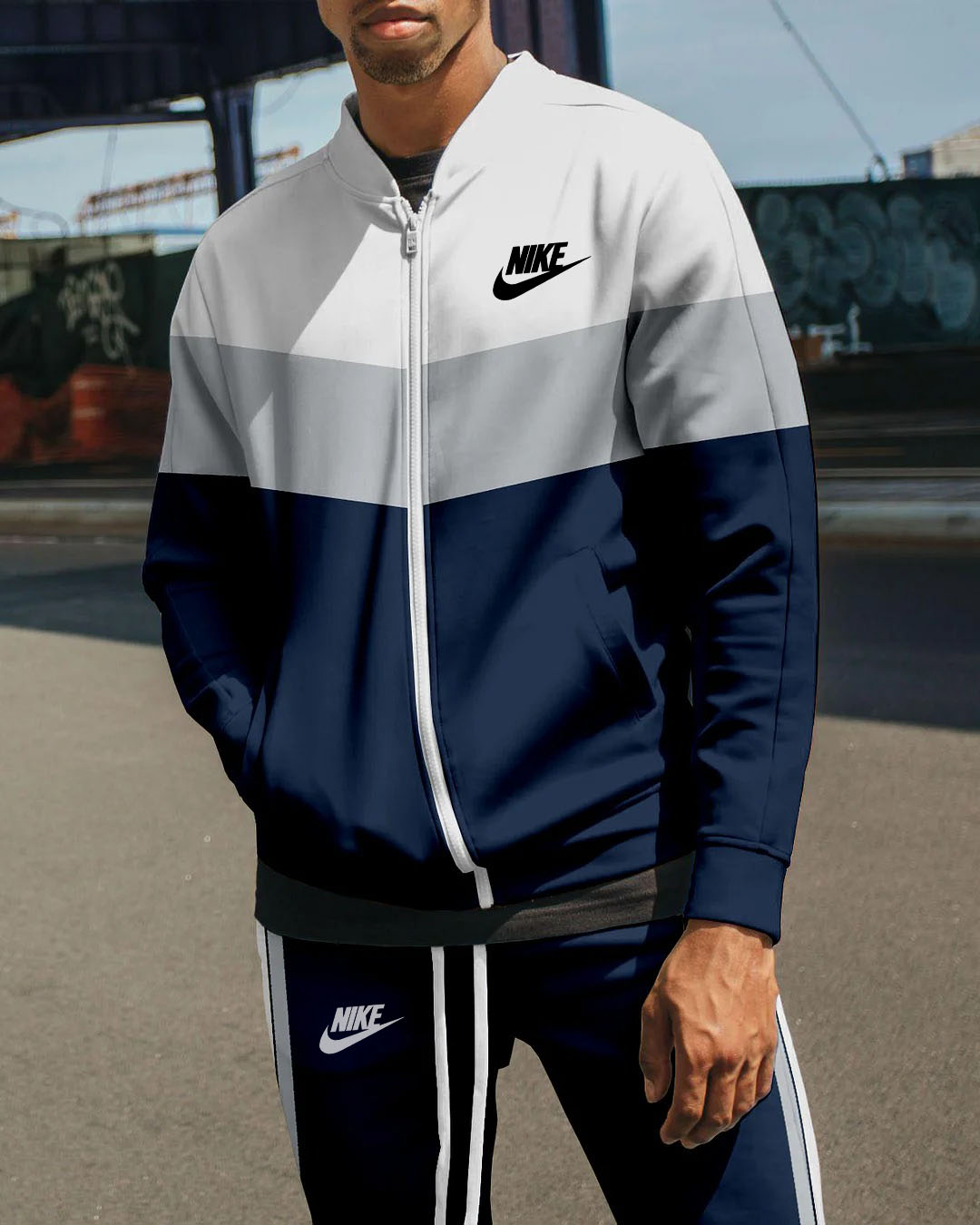 Men's Color Contrast Tracksuit