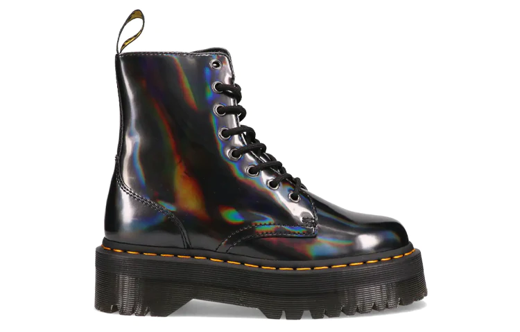 Jadon Hologram Leather Martin Boots Black 26699029