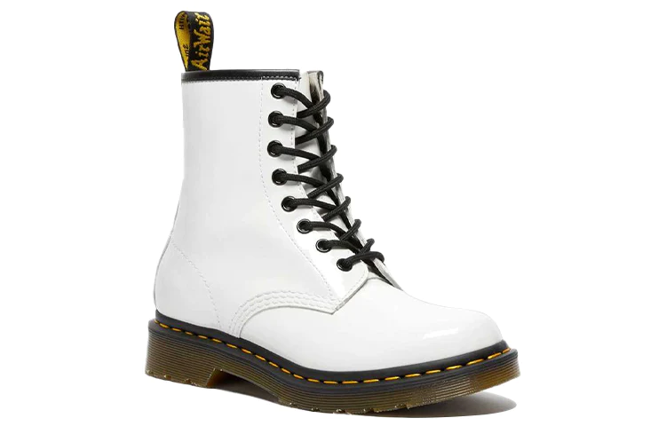 (WMNS) Dr.Martens 1460 Patent Leather Lace Up Boots 'White' 11821104