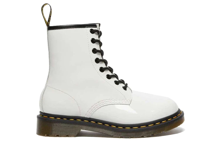 (WMNS) Dr.Martens 1460 Patent Leather Lace Up Boots 'White' 11821104