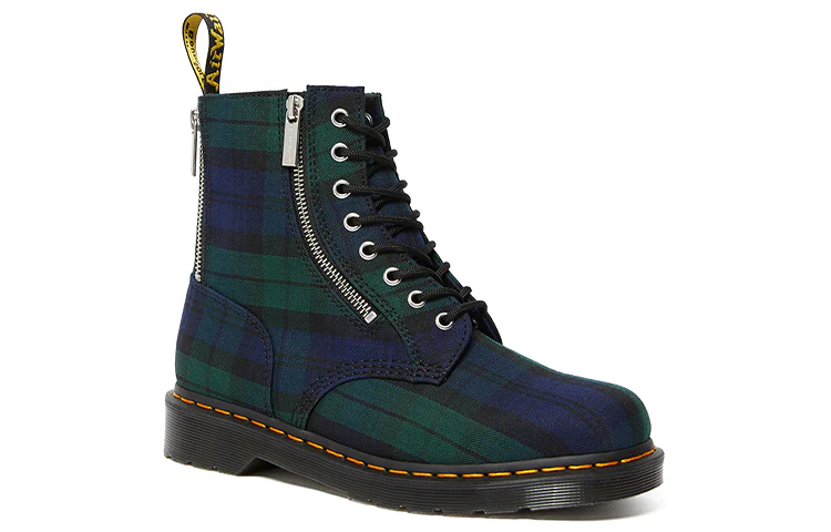 1460 Zip Tartan Lace Up Boots 'Blue Green' 26212758