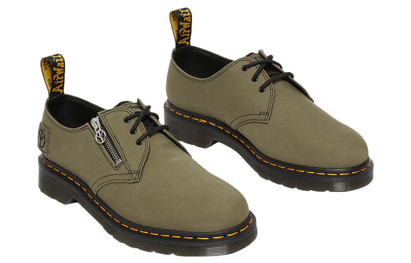 x Babylon 1461 Canvas & Leather Oxford Shoes 'Black Olive' 27990335