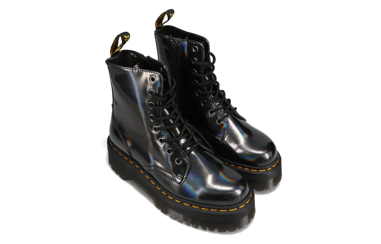 Jadon Hologram Leather Martin Boots Black 26699029