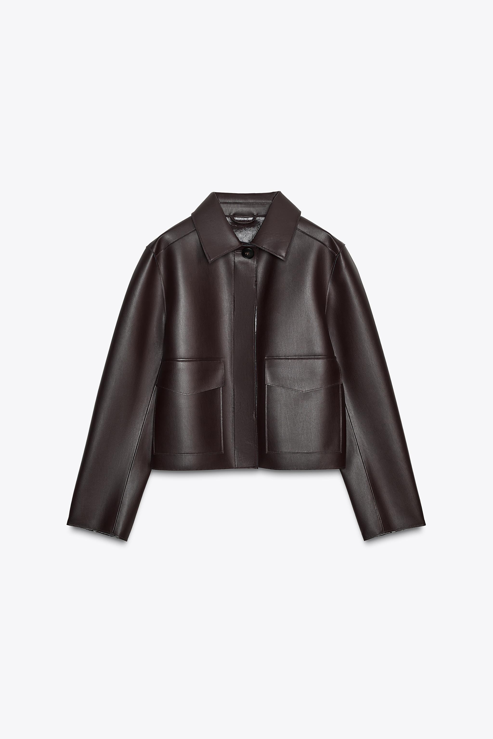 SHORT FAUX LEATHER JACKET