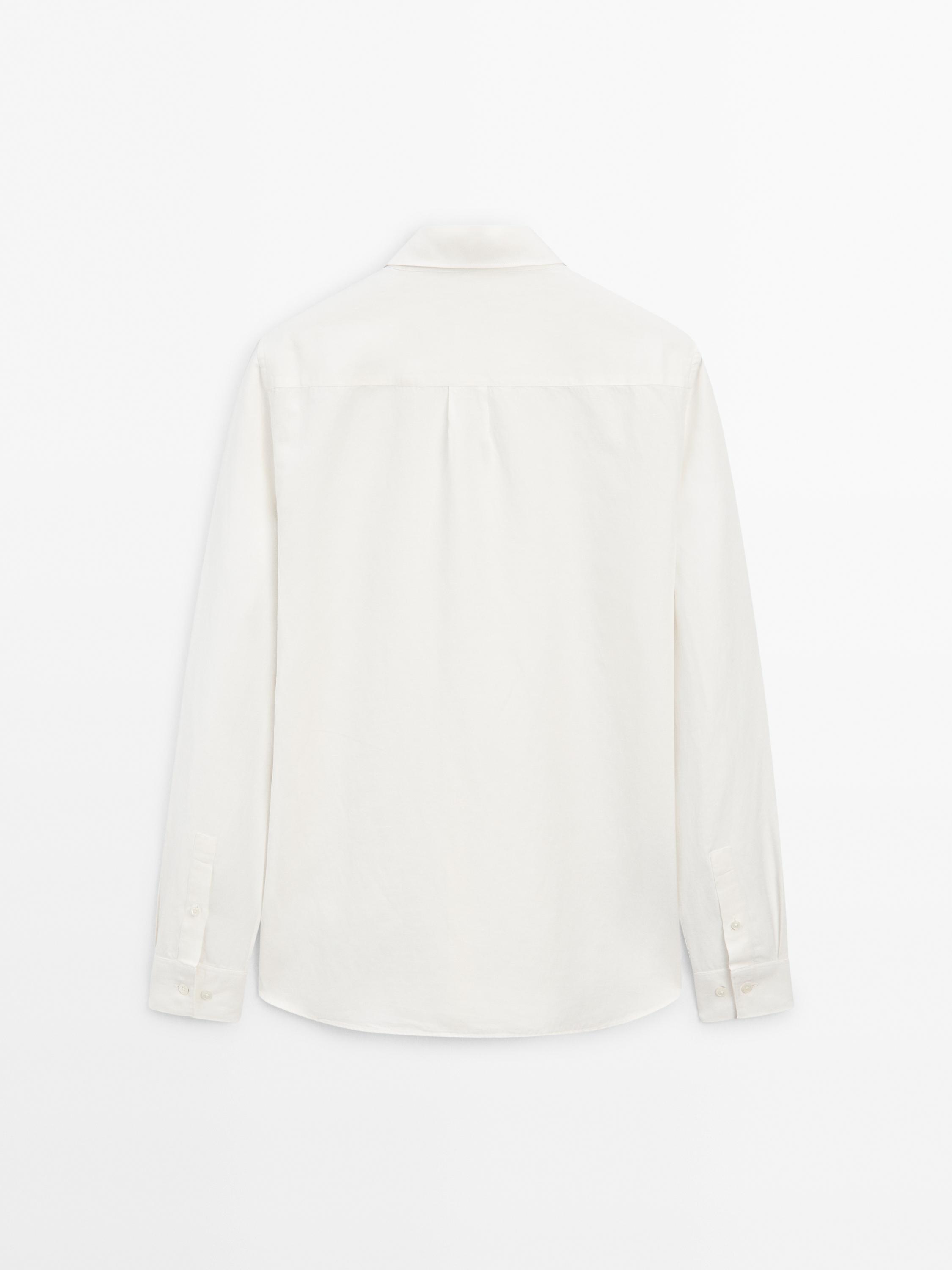 Regular fit linen blend shirt