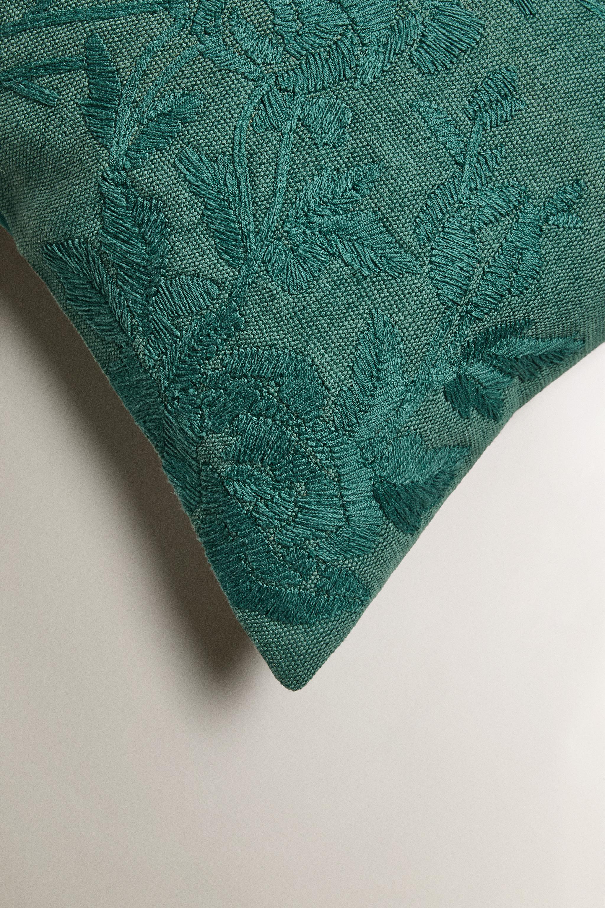 EMBROIDERED THROW PILLOW COVER