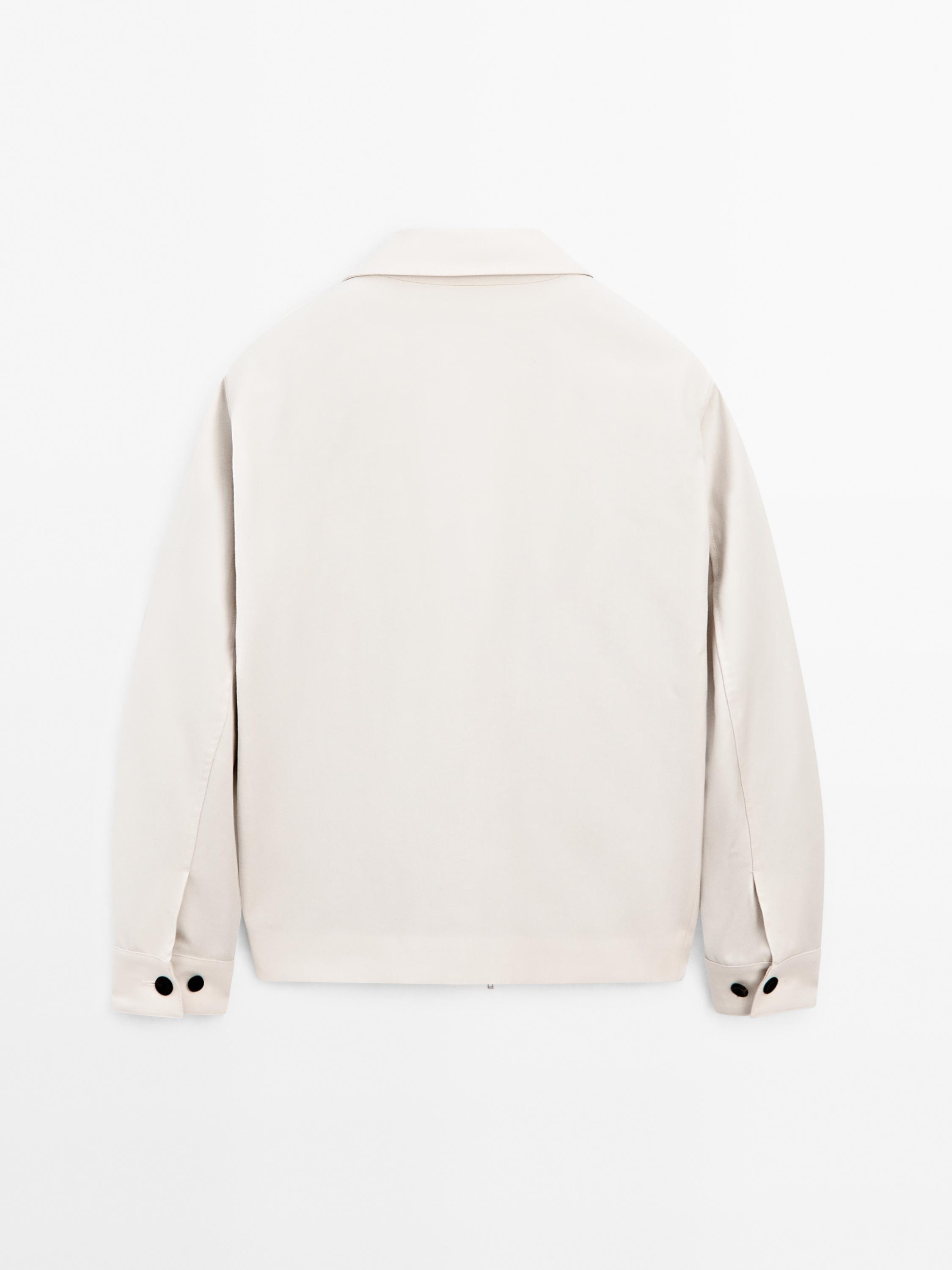 Wool and cotton blend jacket with pockets