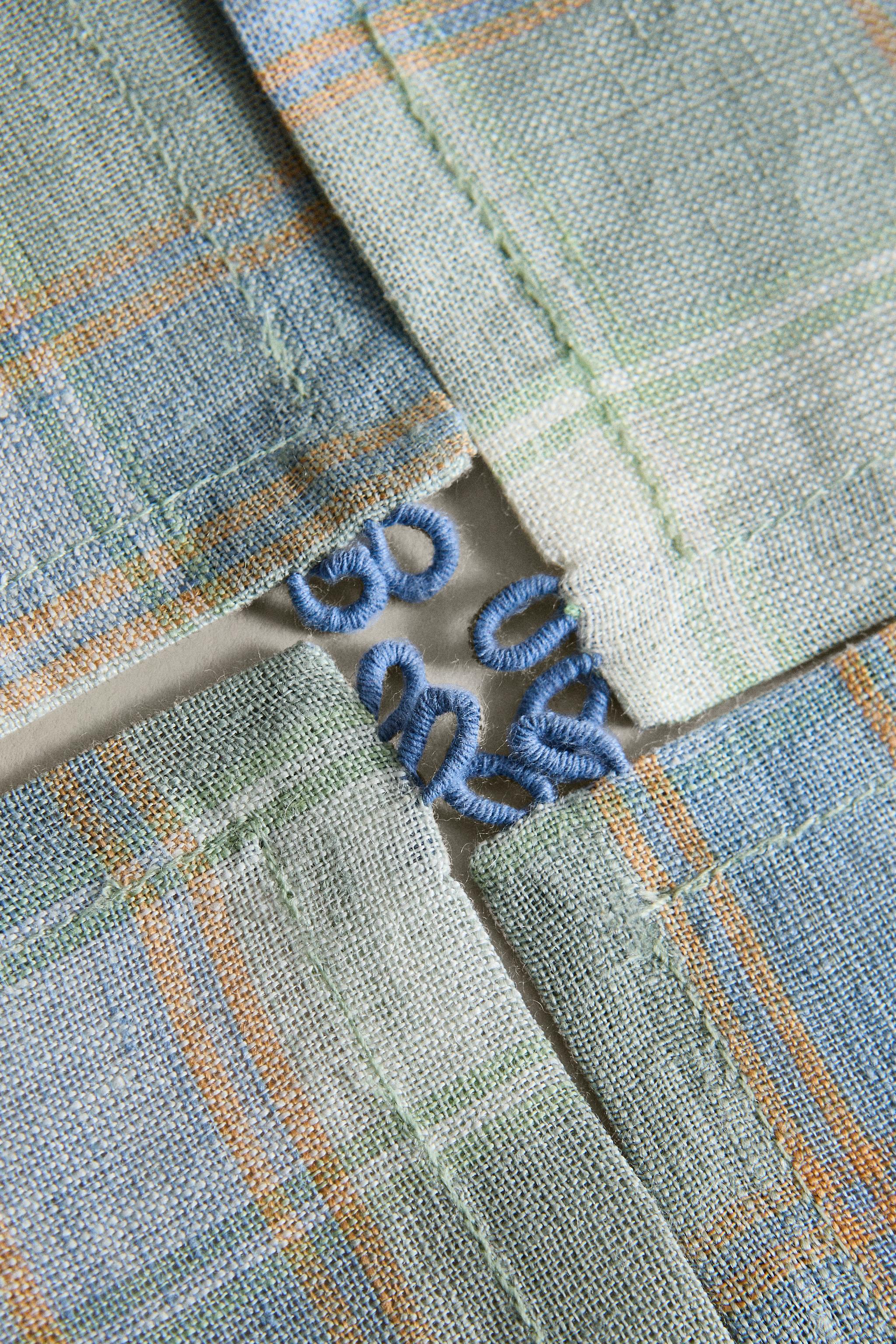 PACK OF CHECK LINEN COASTERS (PACK OF 4)