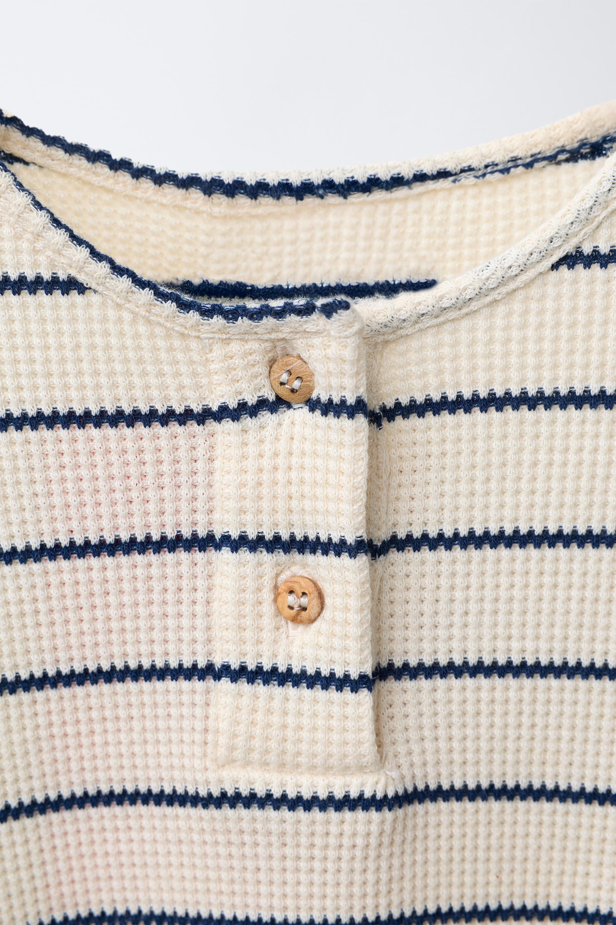 STRIPED WAFFLE BODYSUIT