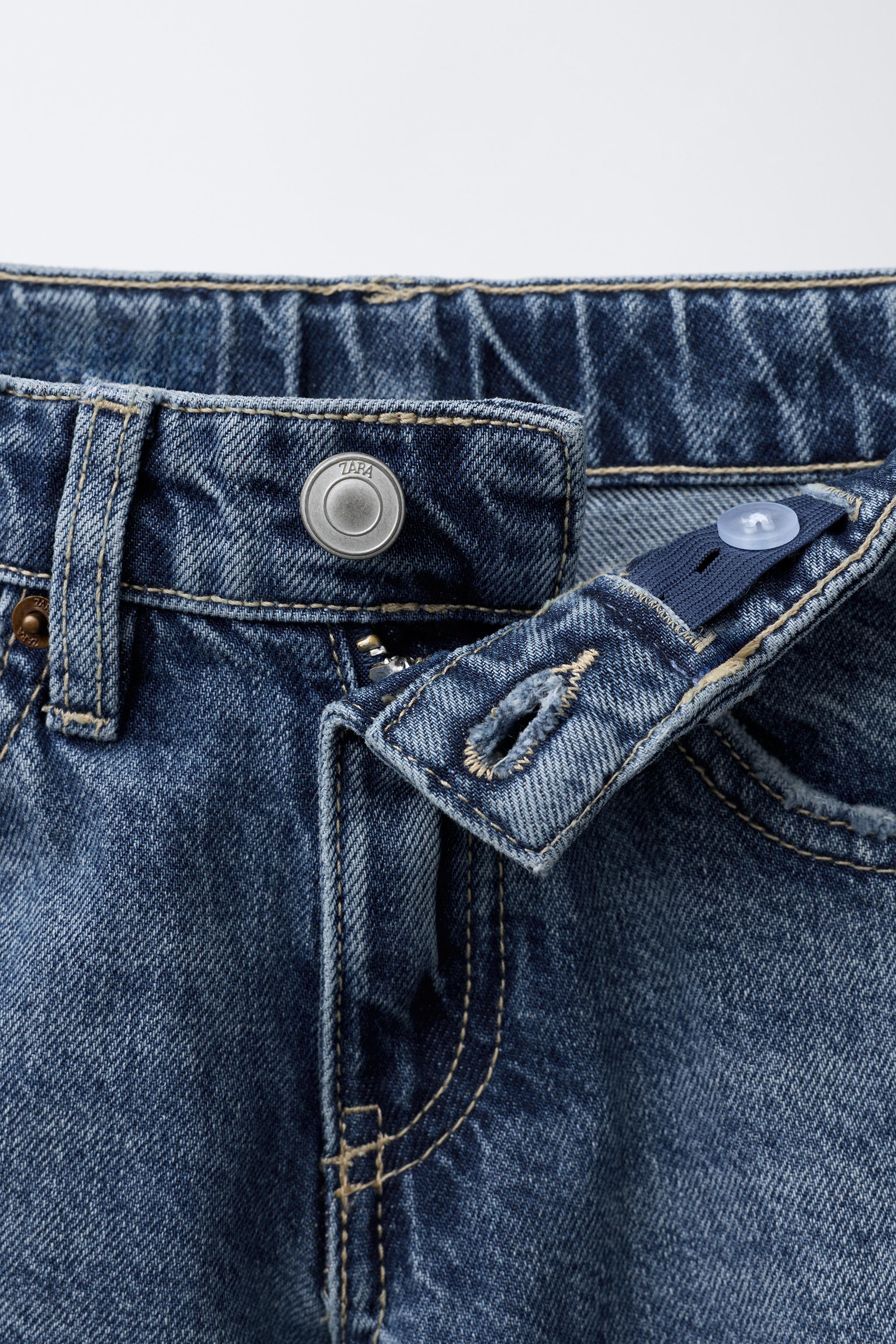 BUTTERFLY EMBROIDERED WIDE LEG JEANS