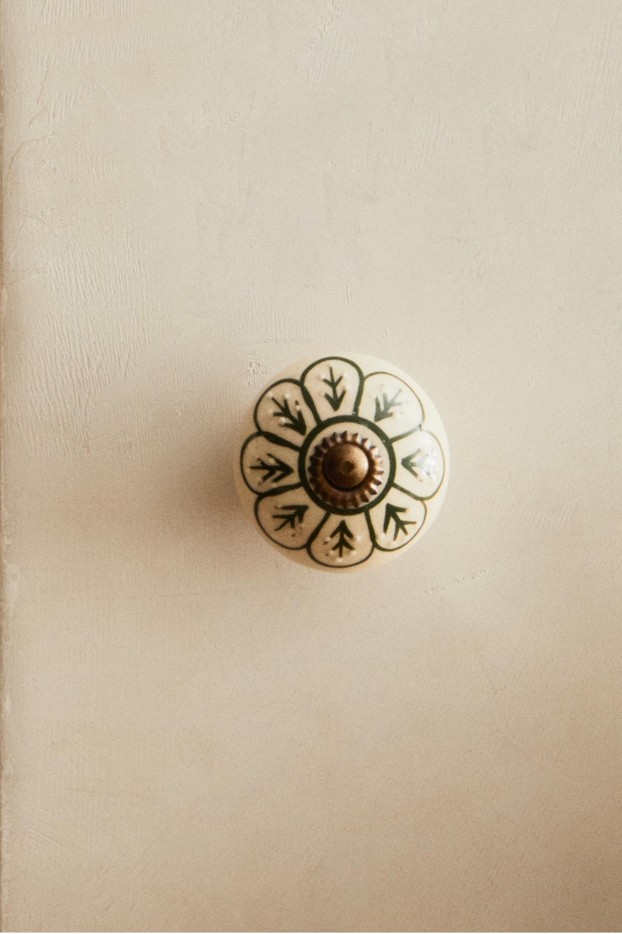SET OF CERAMIC FLOWER KNOBS (SET OF 2)
