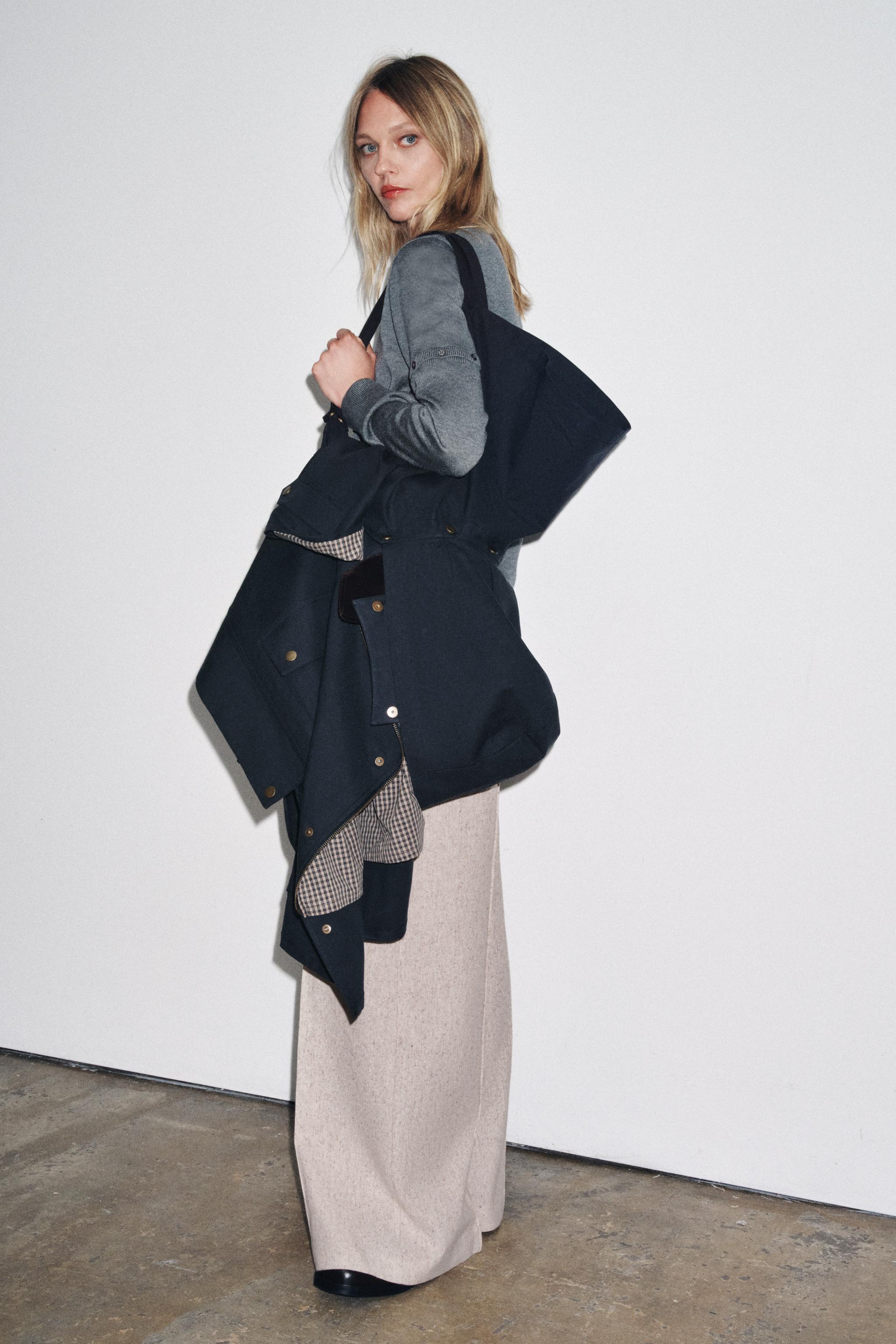 ZW COLLECTION WIDE LEG STRUCTURE PANTS