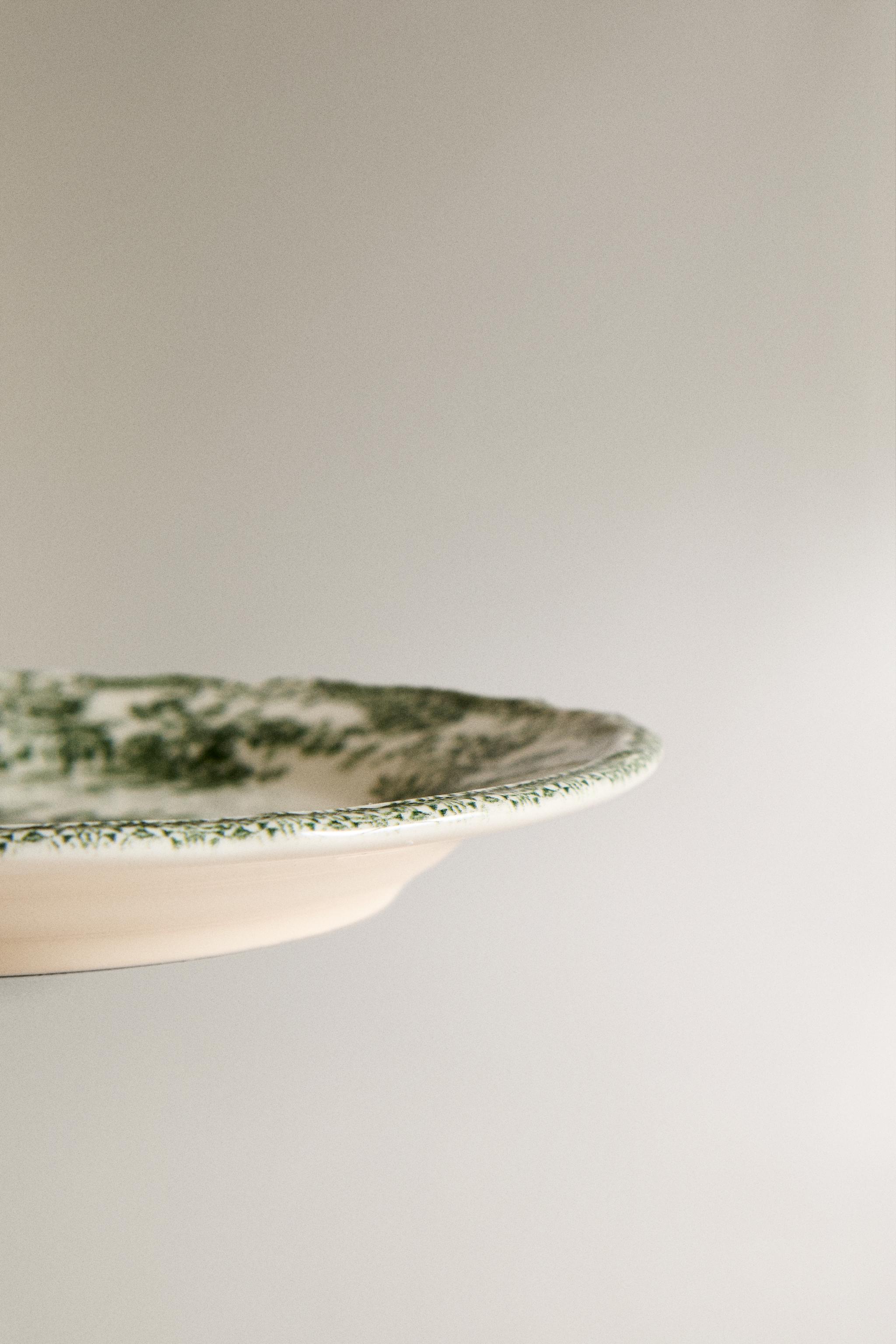 FLORAL EARTHENWARE DESSERT PLATE