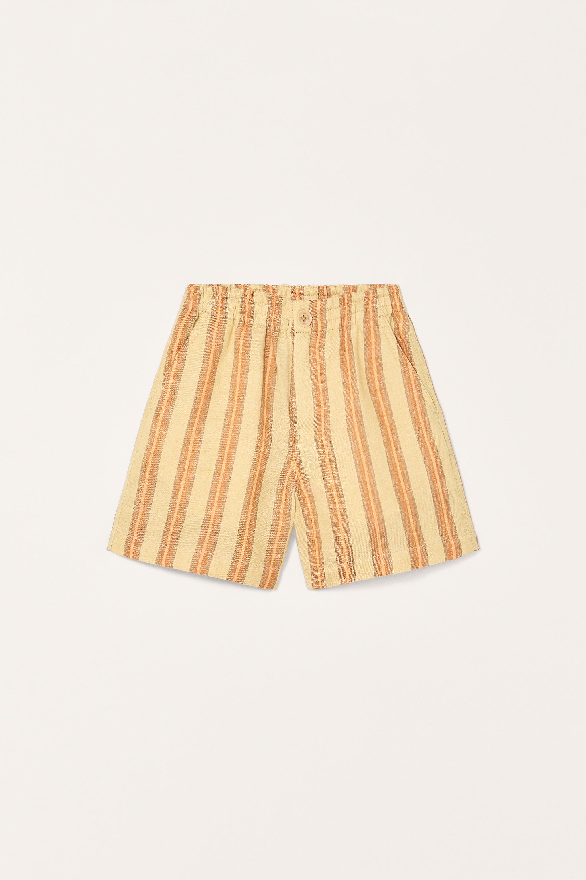 STRIPED 100% LINEN SHORTS LIMITED EDITION