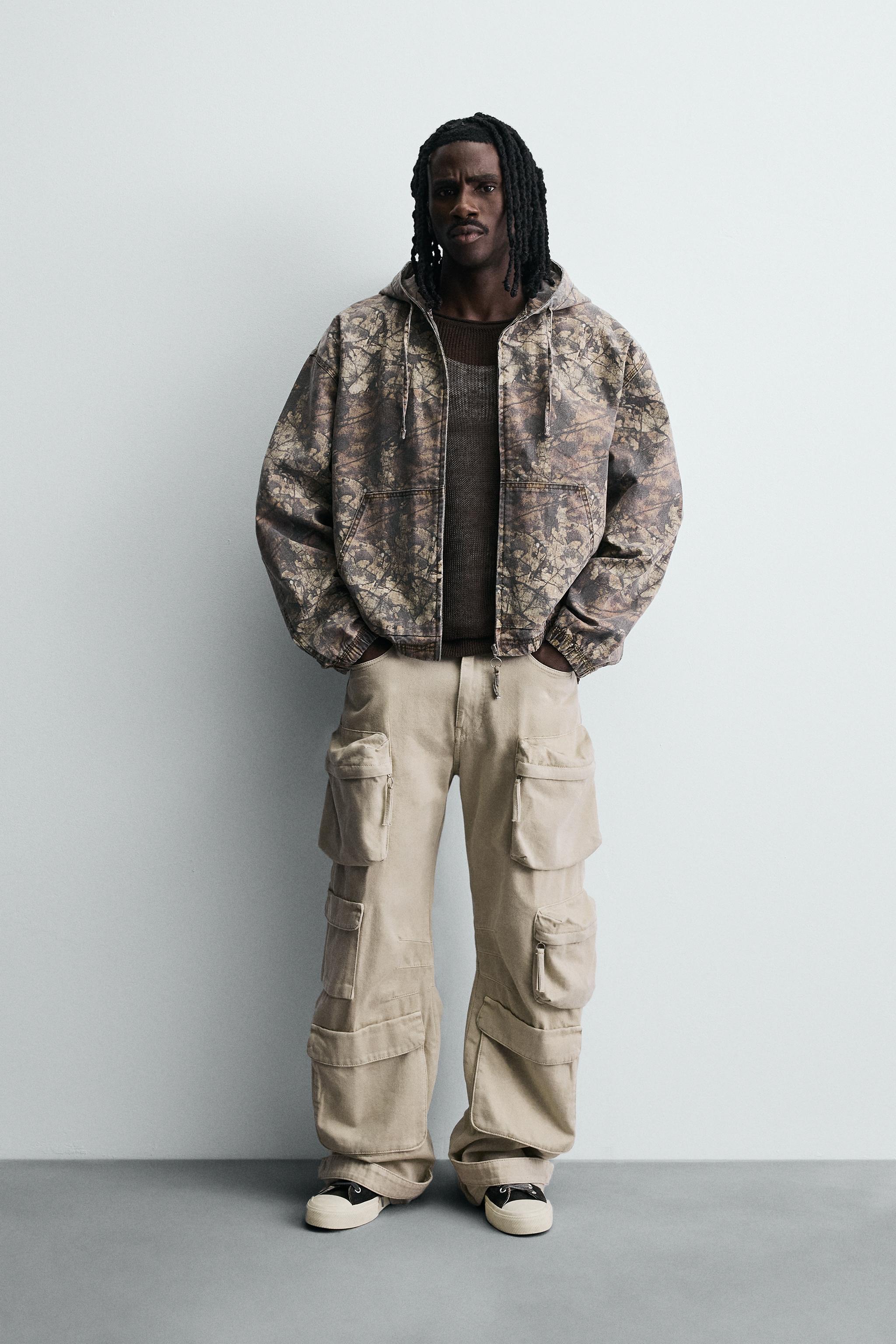 ABSTRACT PRINT HOODED JACKET