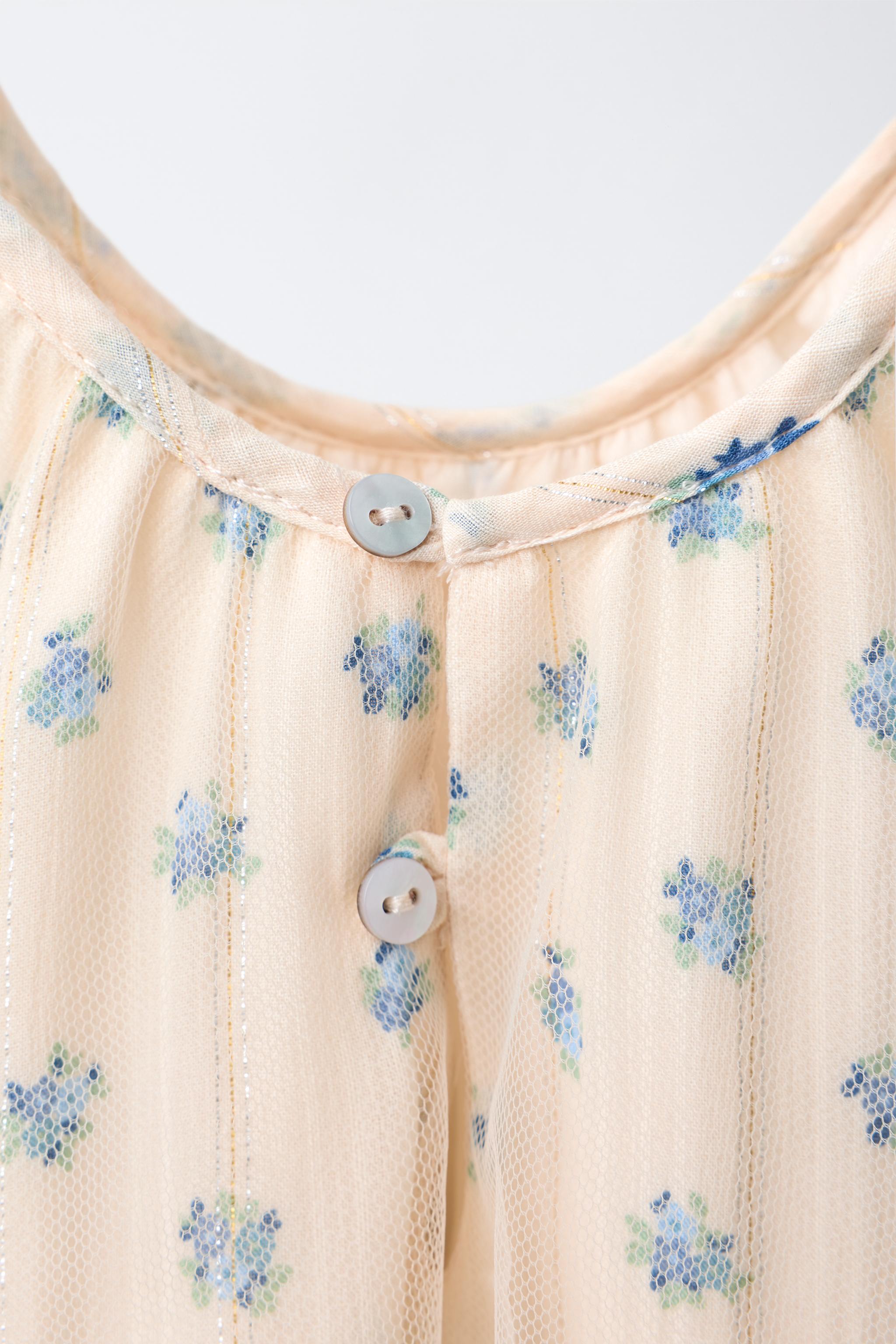 FLORAL PRINT TULLE COMBINATION DRESS