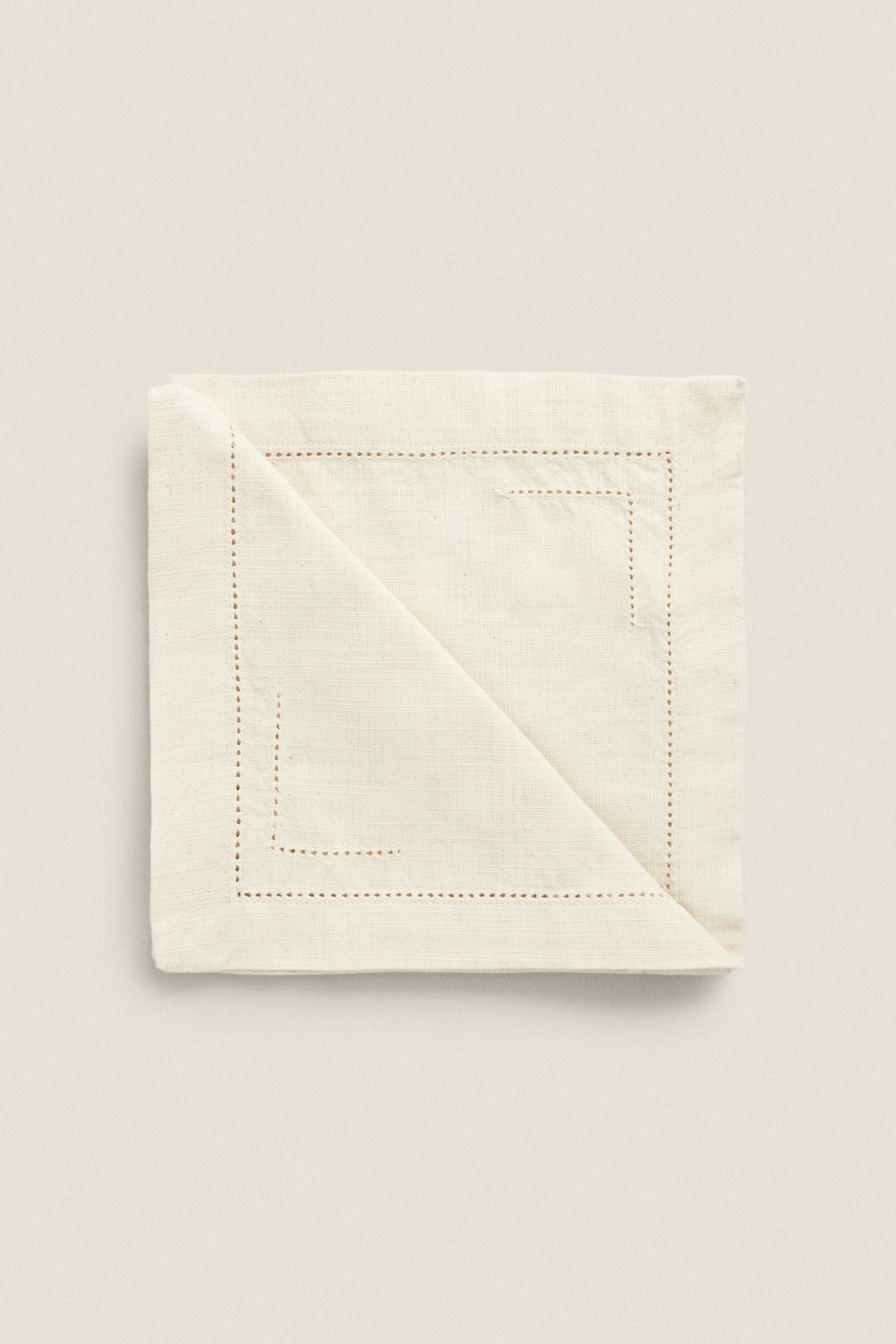 SET OF HEMSTITCHED COTTON NAPKINS (SET OF 2)