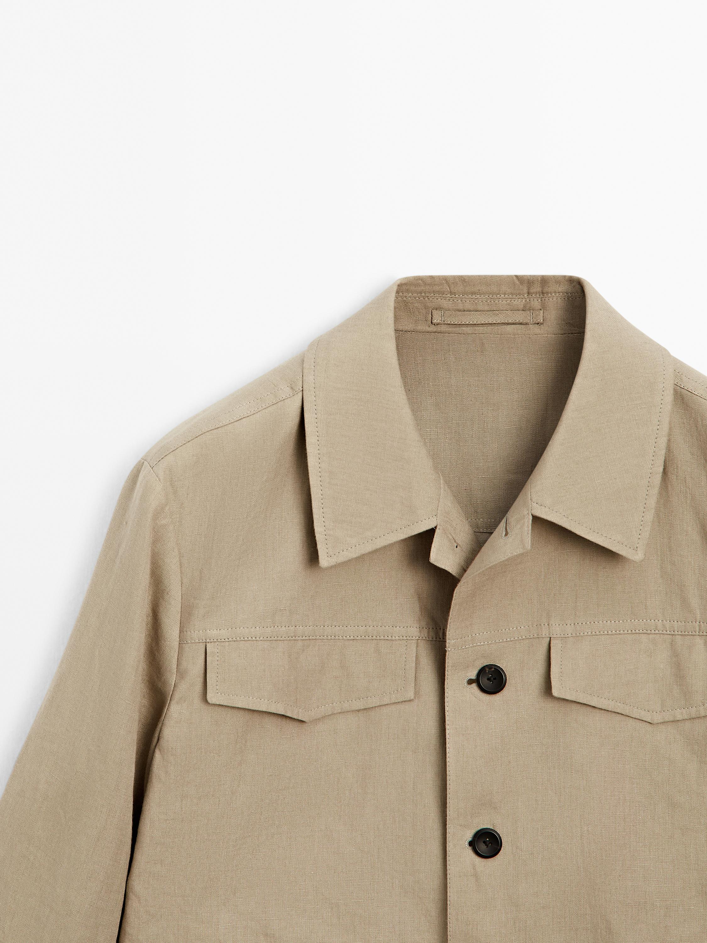 100% linen total look jacket