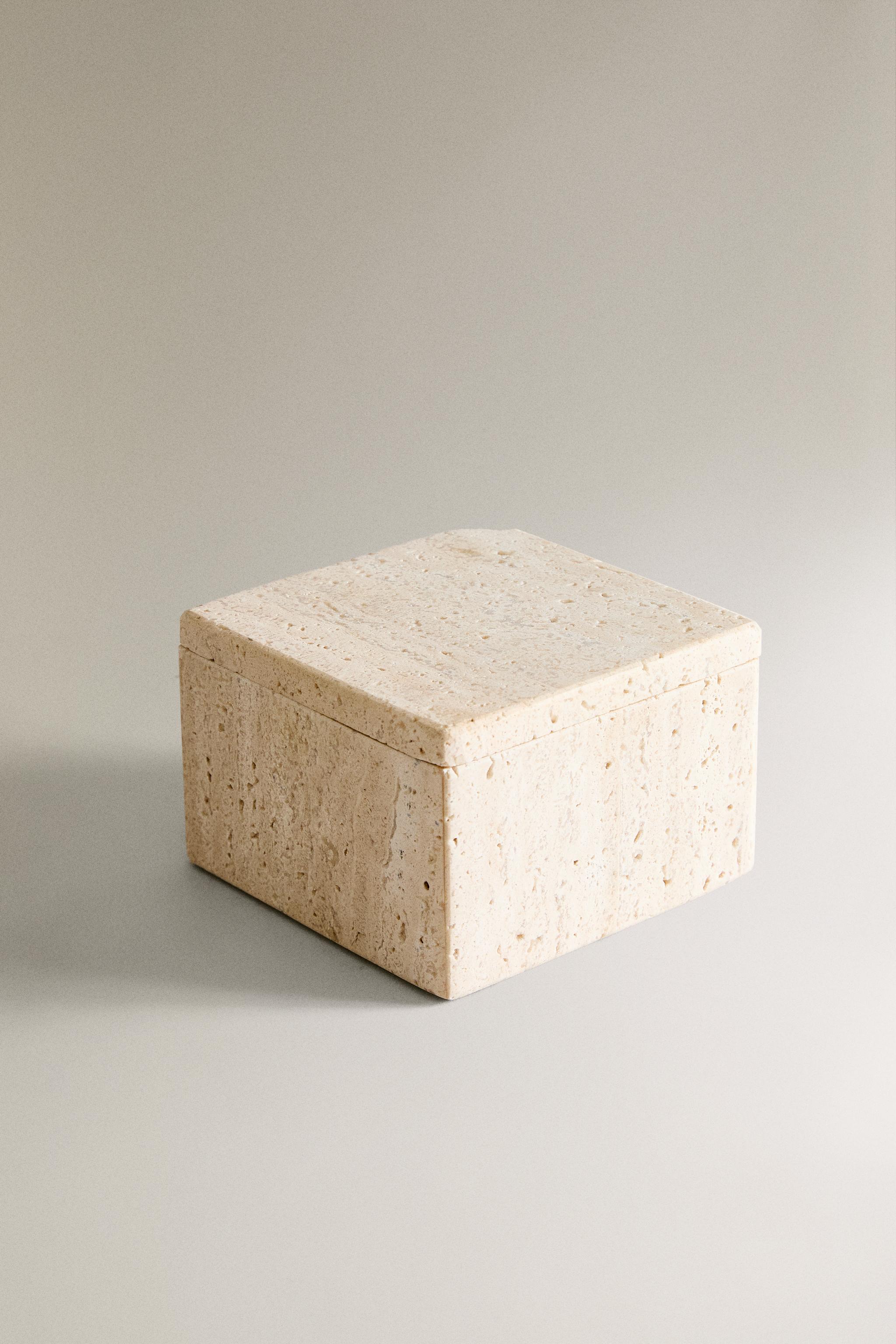 BEIGE MARBLE STORAGE BOX