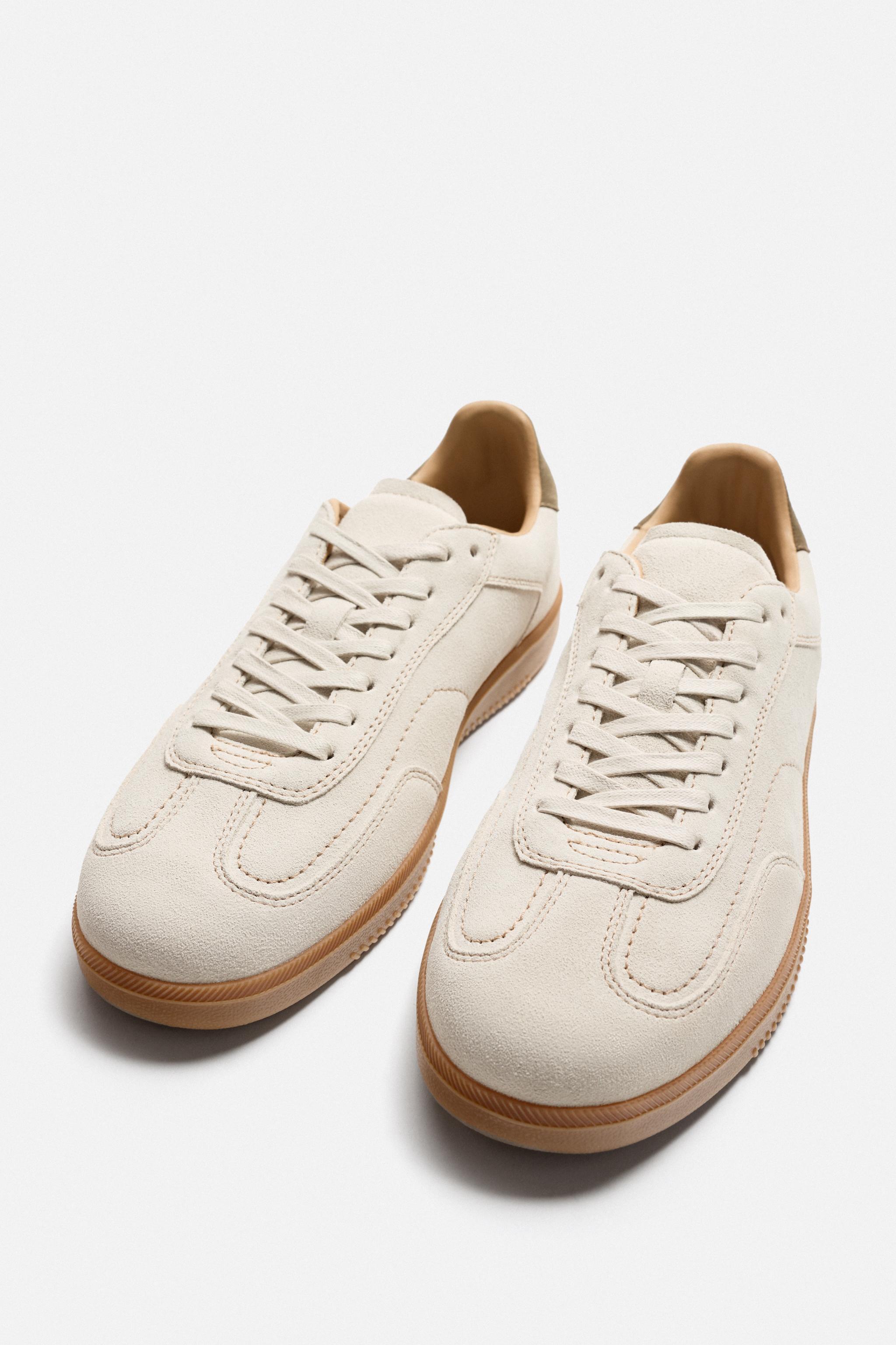 LEATHER CONTRAST SOLE SNEAKERS
