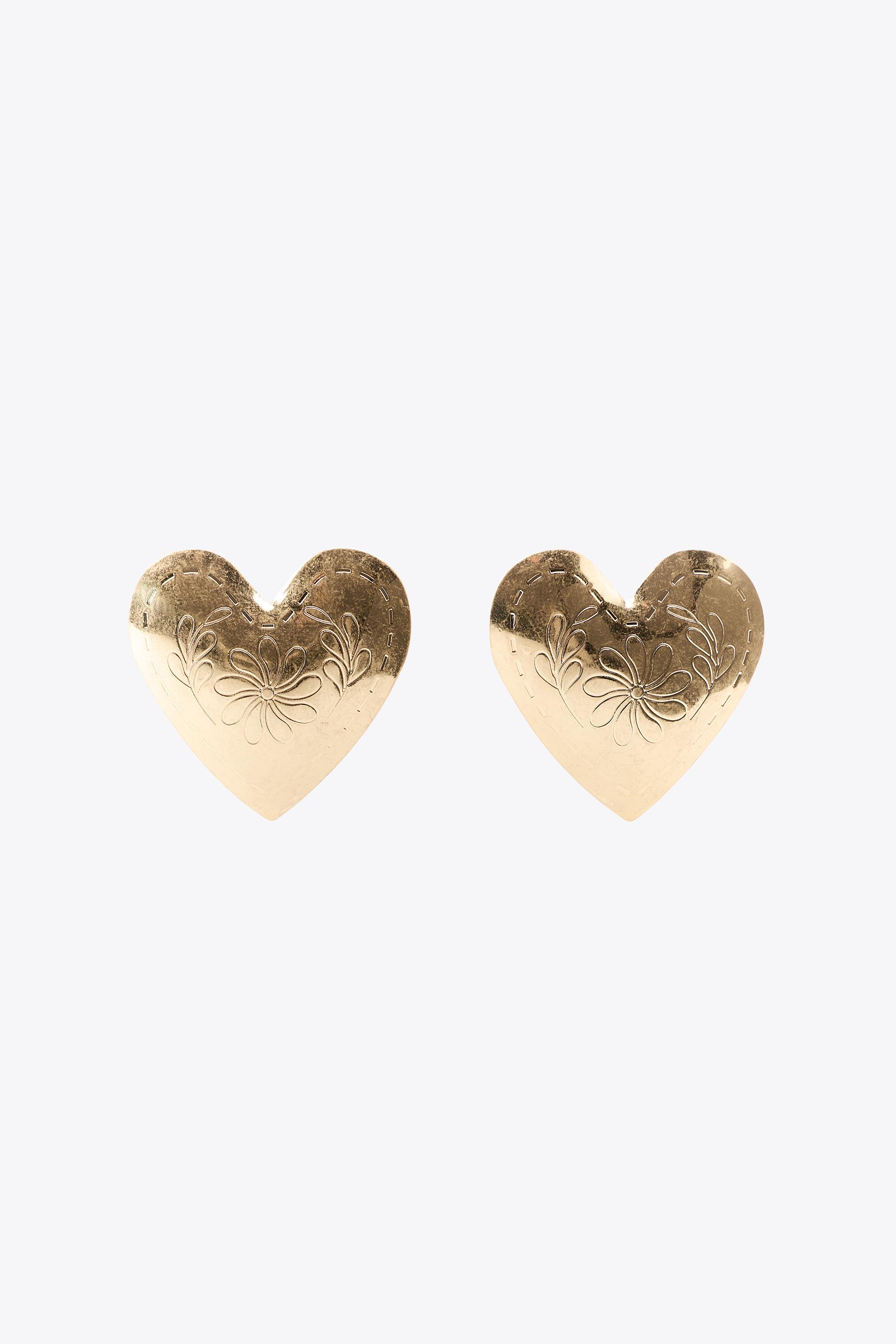 TEXTURED HEART EARRINGS