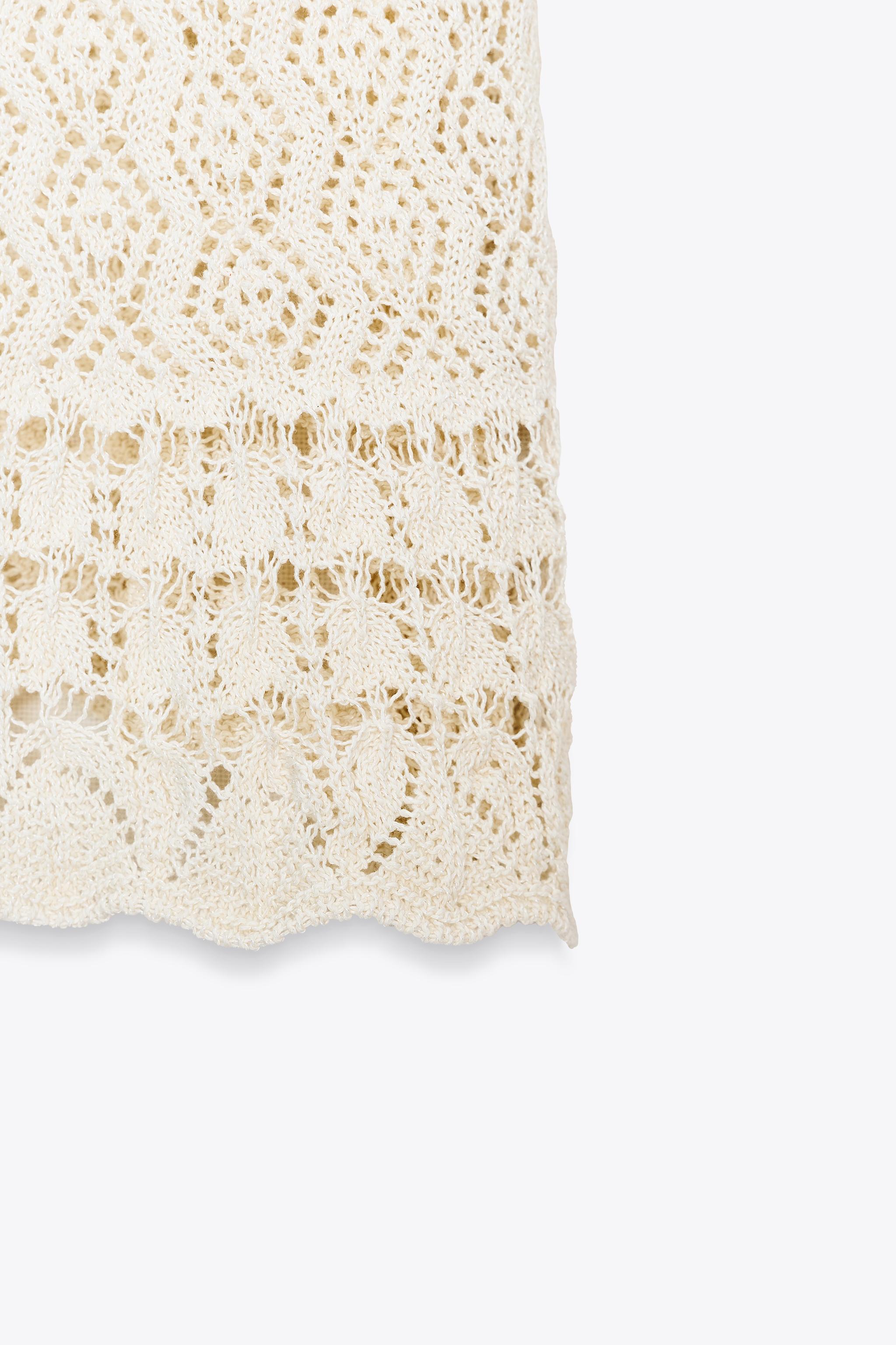 SHORT SLEEVE POINTELLE KNIT TOP