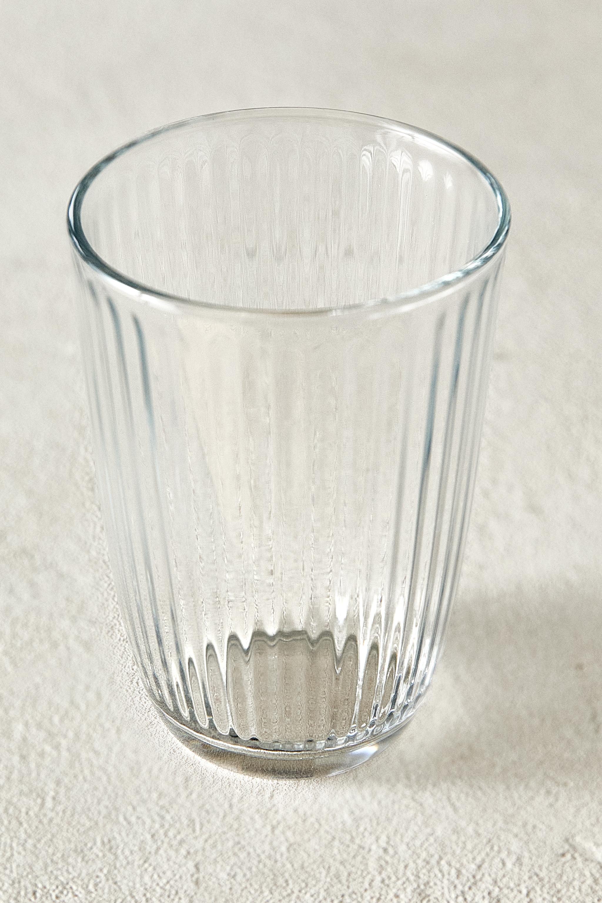 LINE-DESIGN GLASS SOFT DRINK TUMBLER