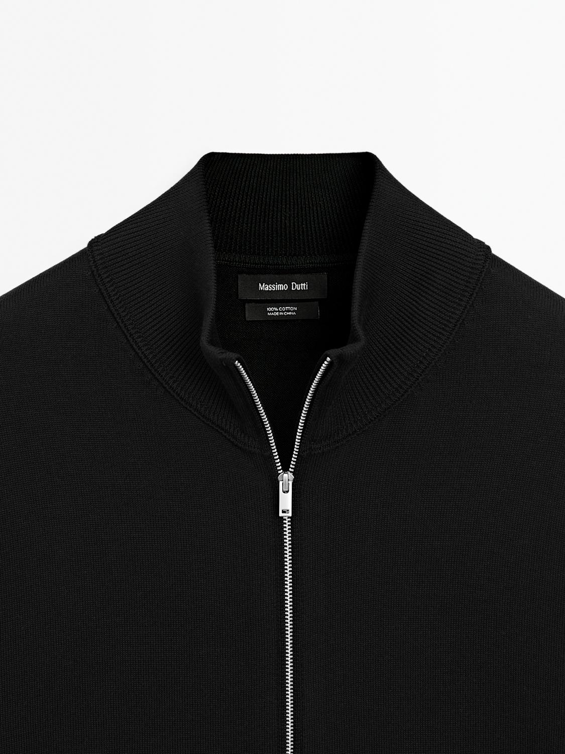 100% cotton zip cardigan