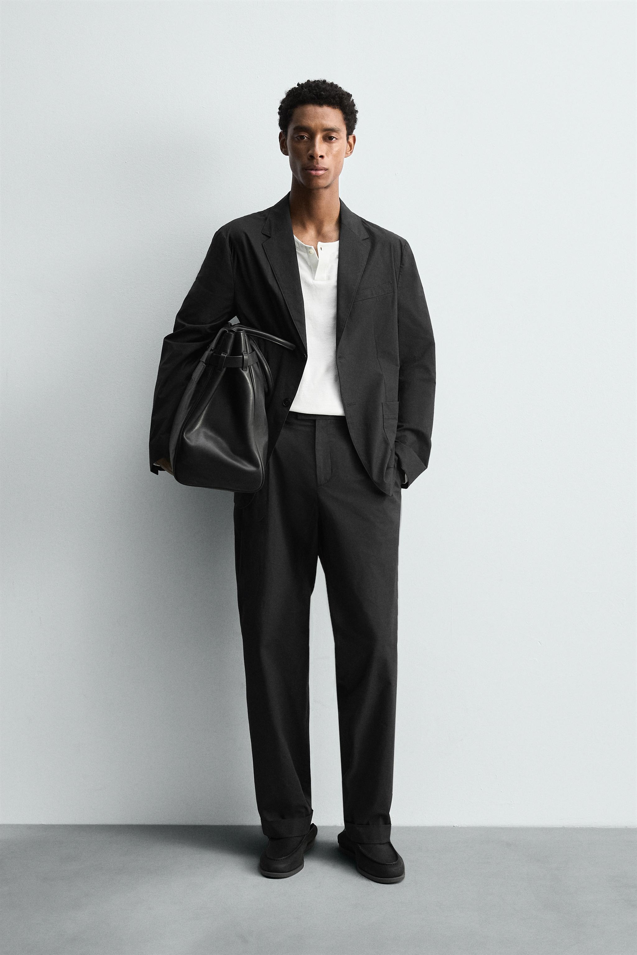 POPLIN SUIT PANTS