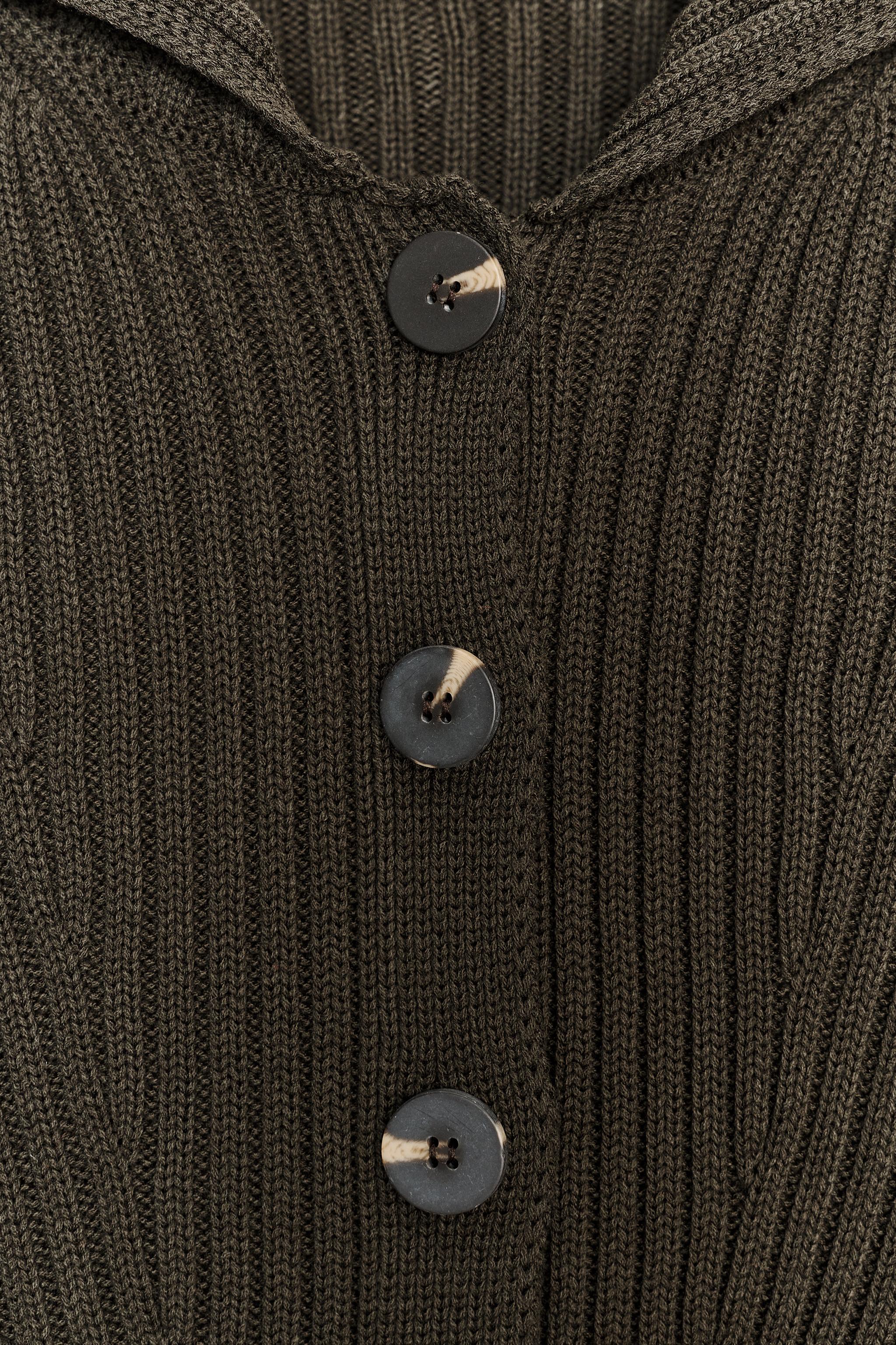 RIB KNIT CARDIGAN WITH BUTTONS