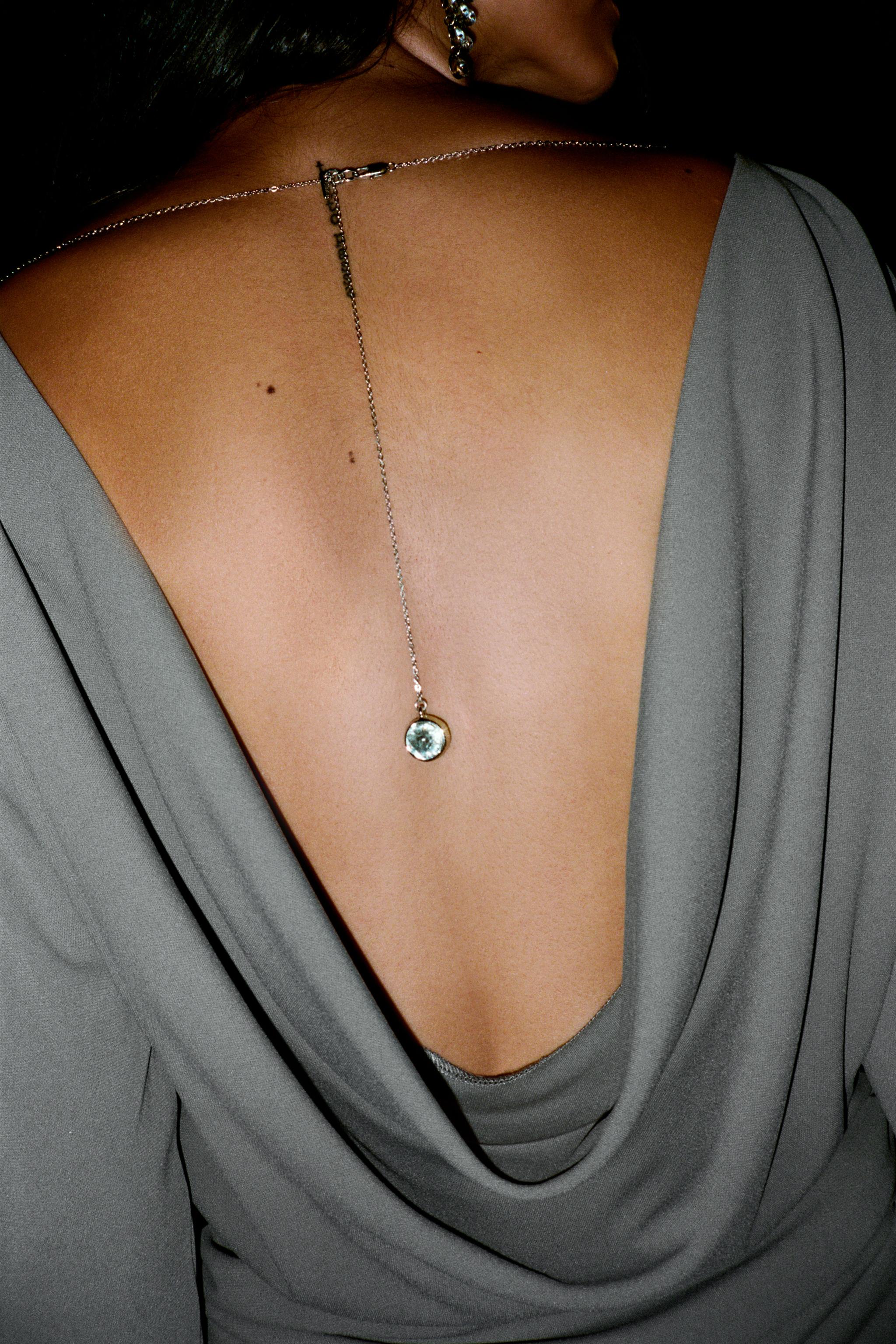 JEWEL DRAPED BACK TOP