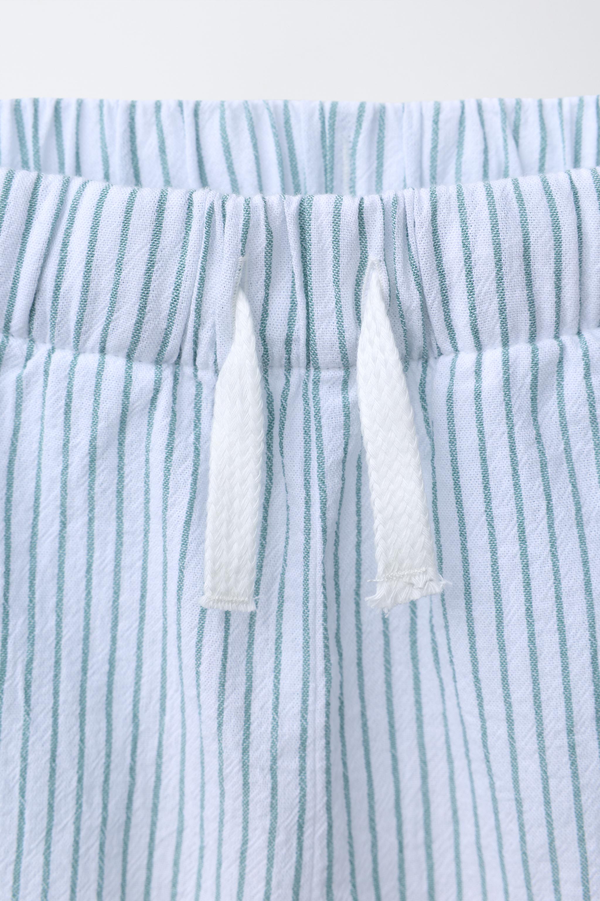 TEXTURED STRIPED SHORTS