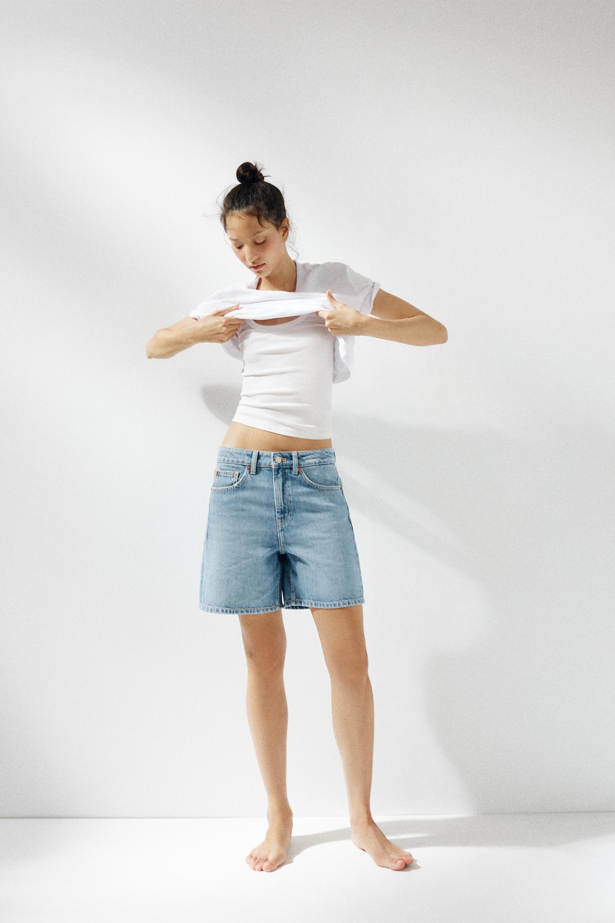 TRF MID-RISE DENIM SHORTS