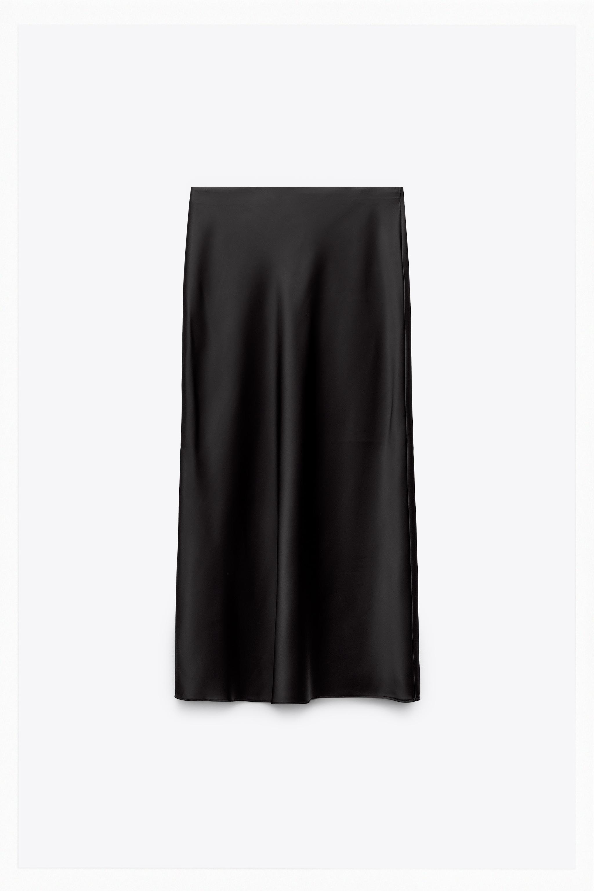 SATIN MIDI SKIRT
