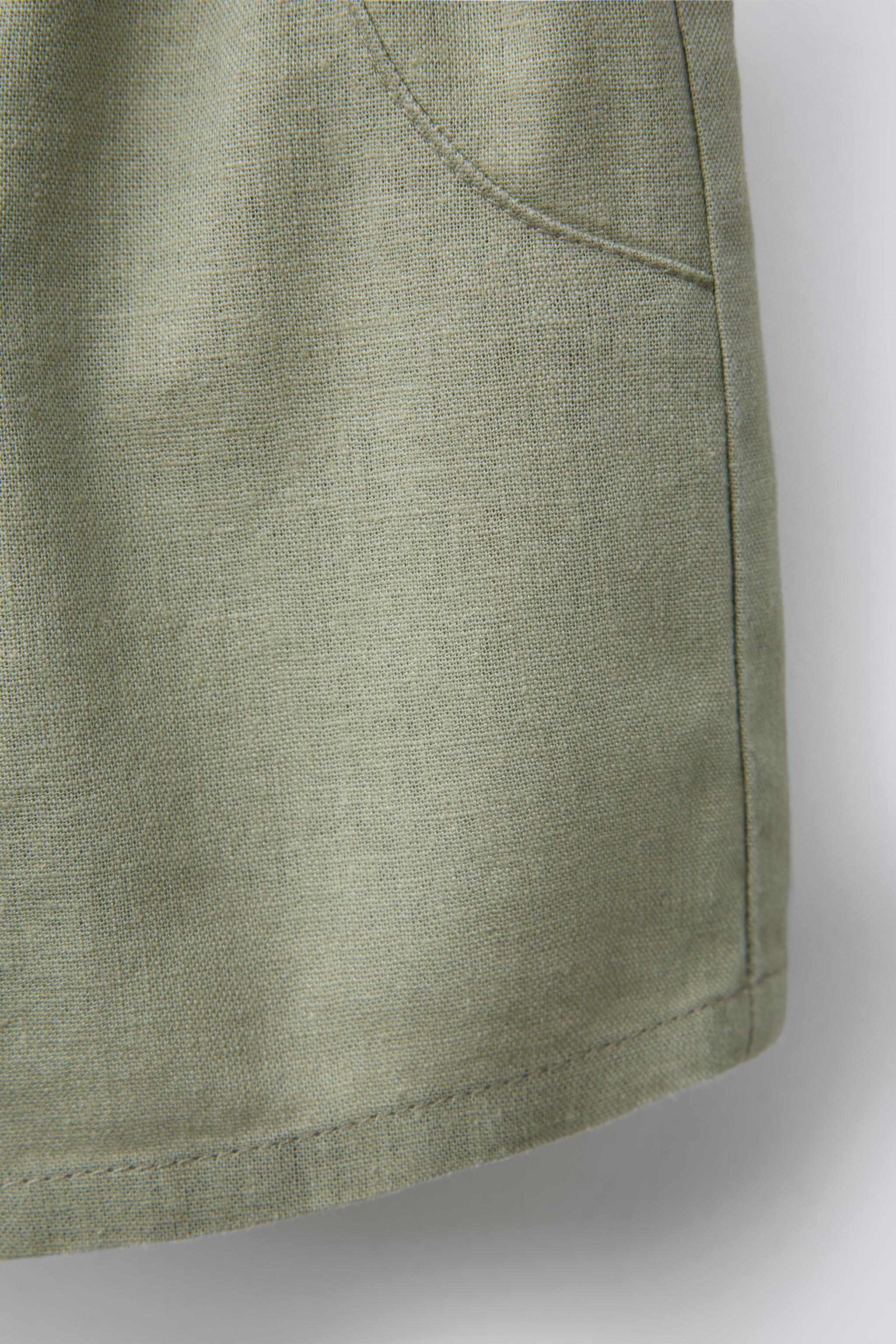 LINEN AND COTTON BERMUDA SHORTS