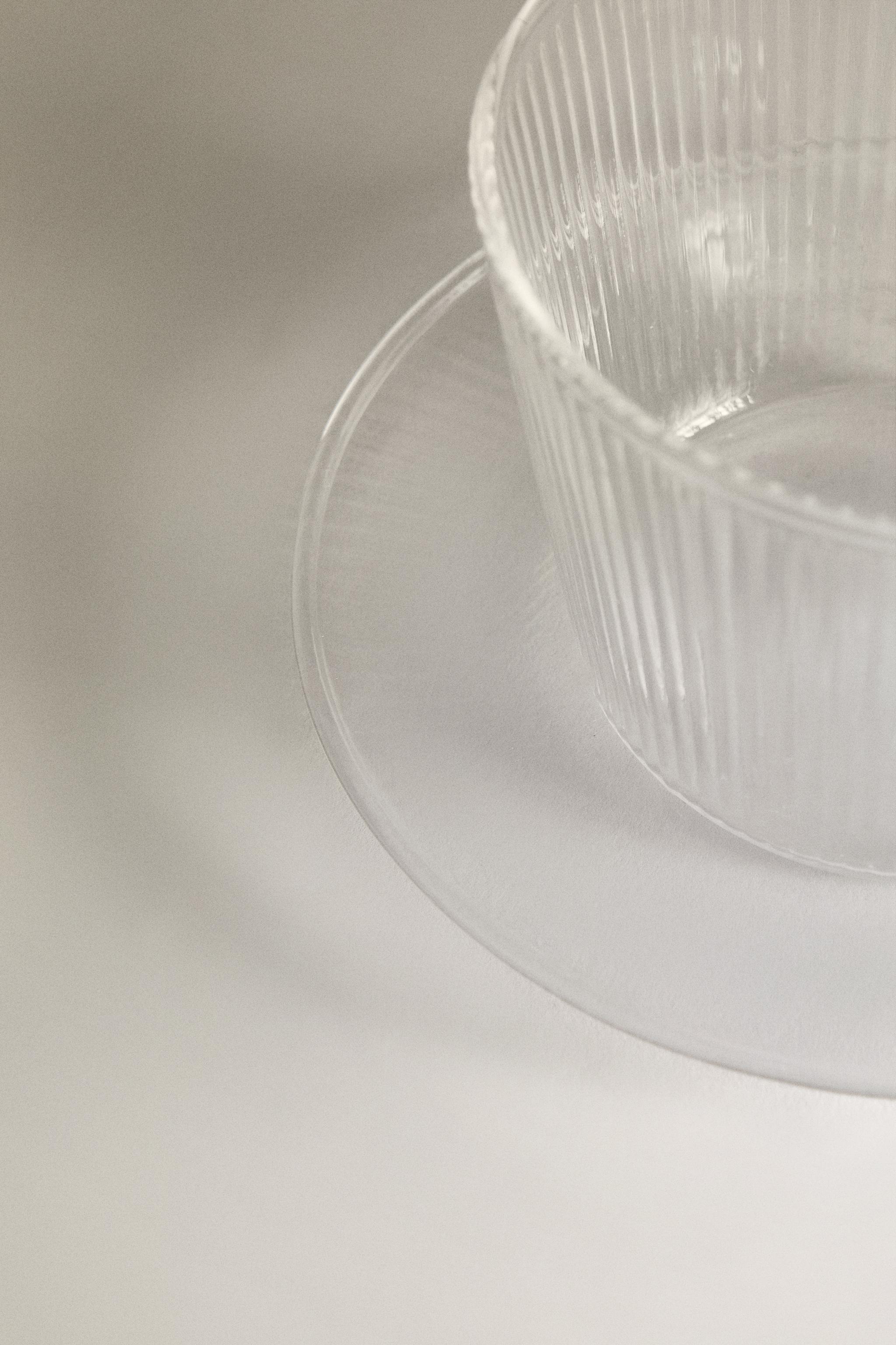 BOROSILICATE GLASS TEACUP AND SAUCER