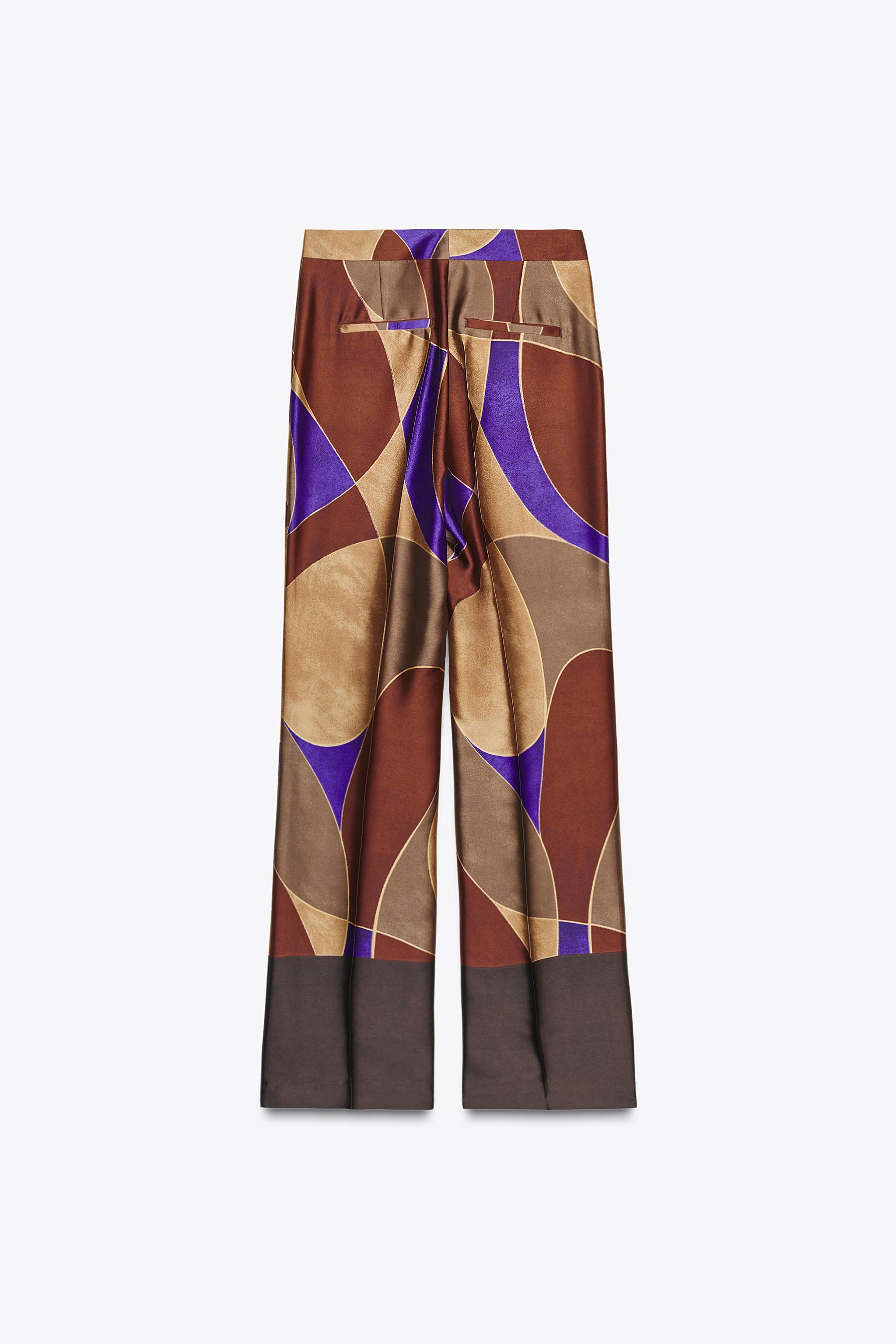 PRINTED SATIN PANTS