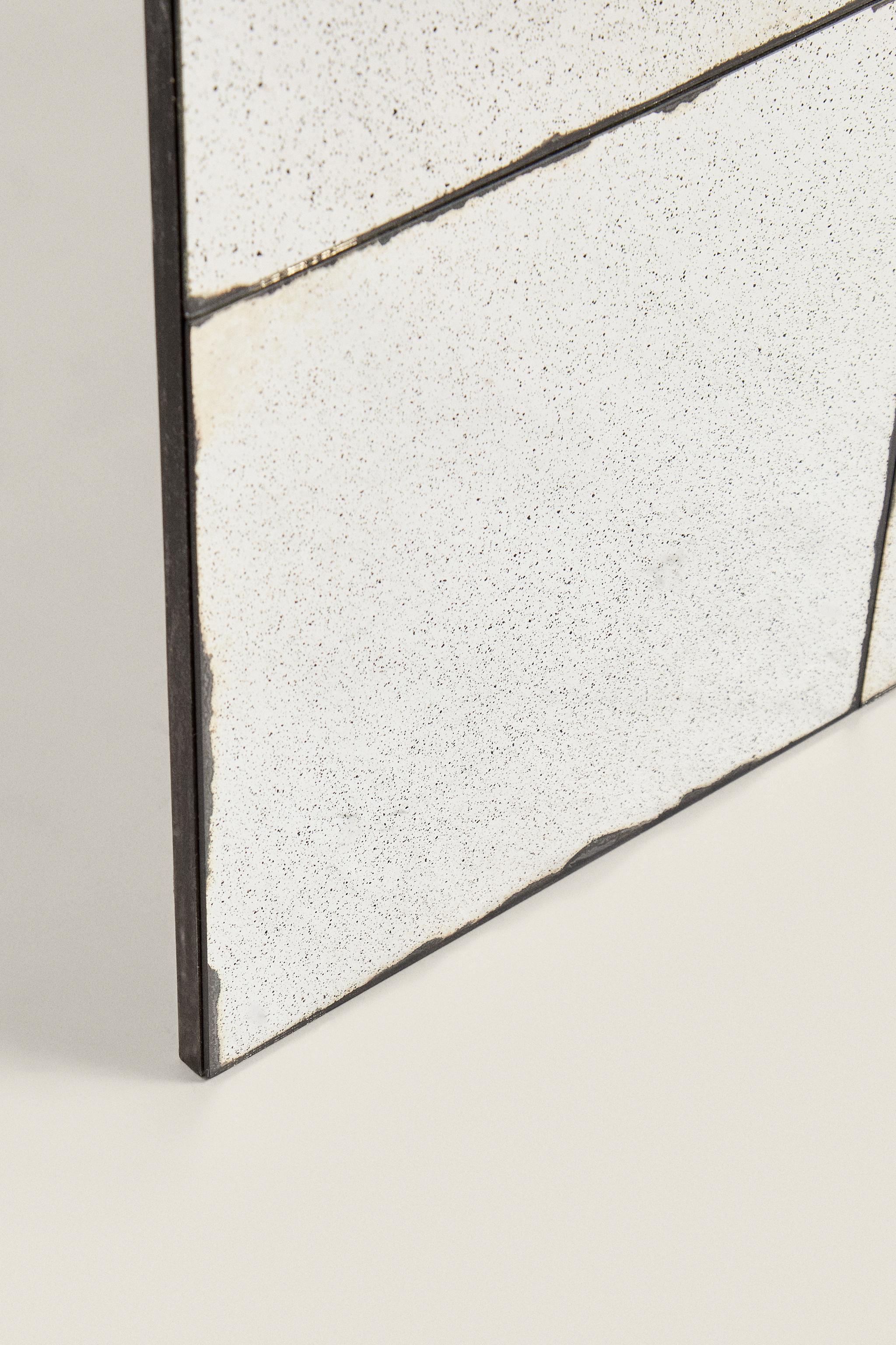 ANTIQUE-FINISH SQUARE WALL MIRROR