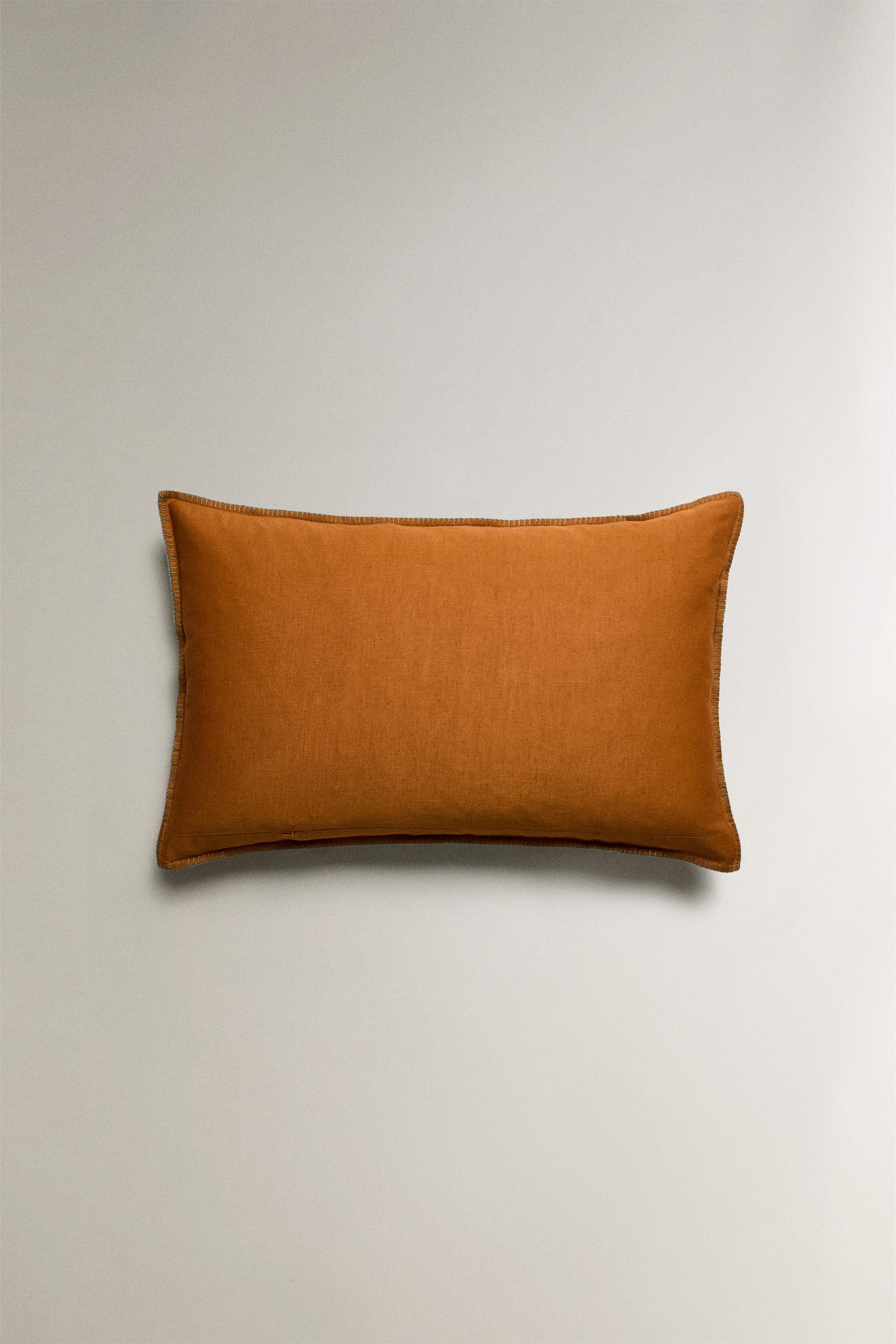 THROW PILLOW COVER WITH RAISED DESIGN EMBROIDERY