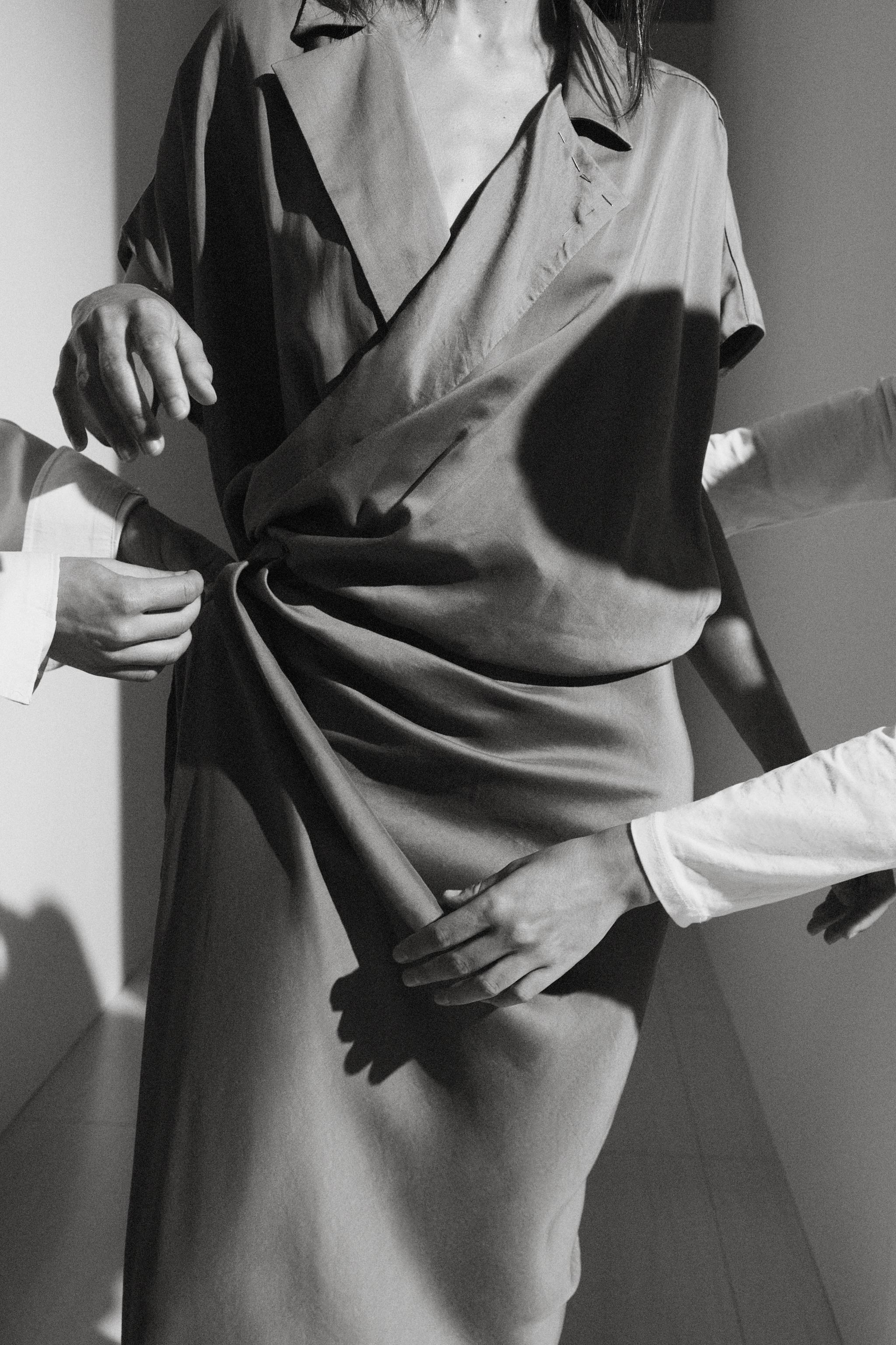 ZW COLLECTION SATIN EFFECT WRAP DRESS