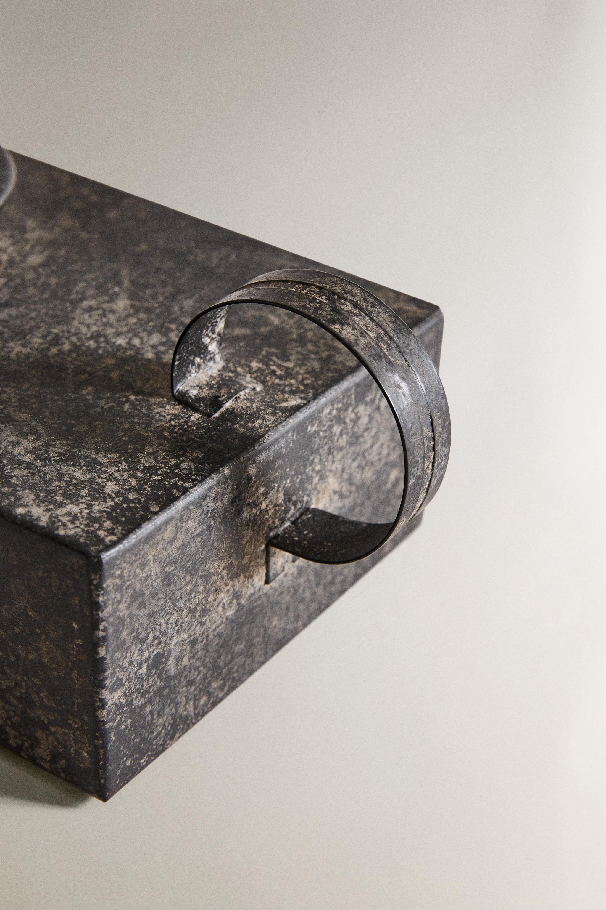 METAL TEALIGHT HOLDER WITH DRAWER